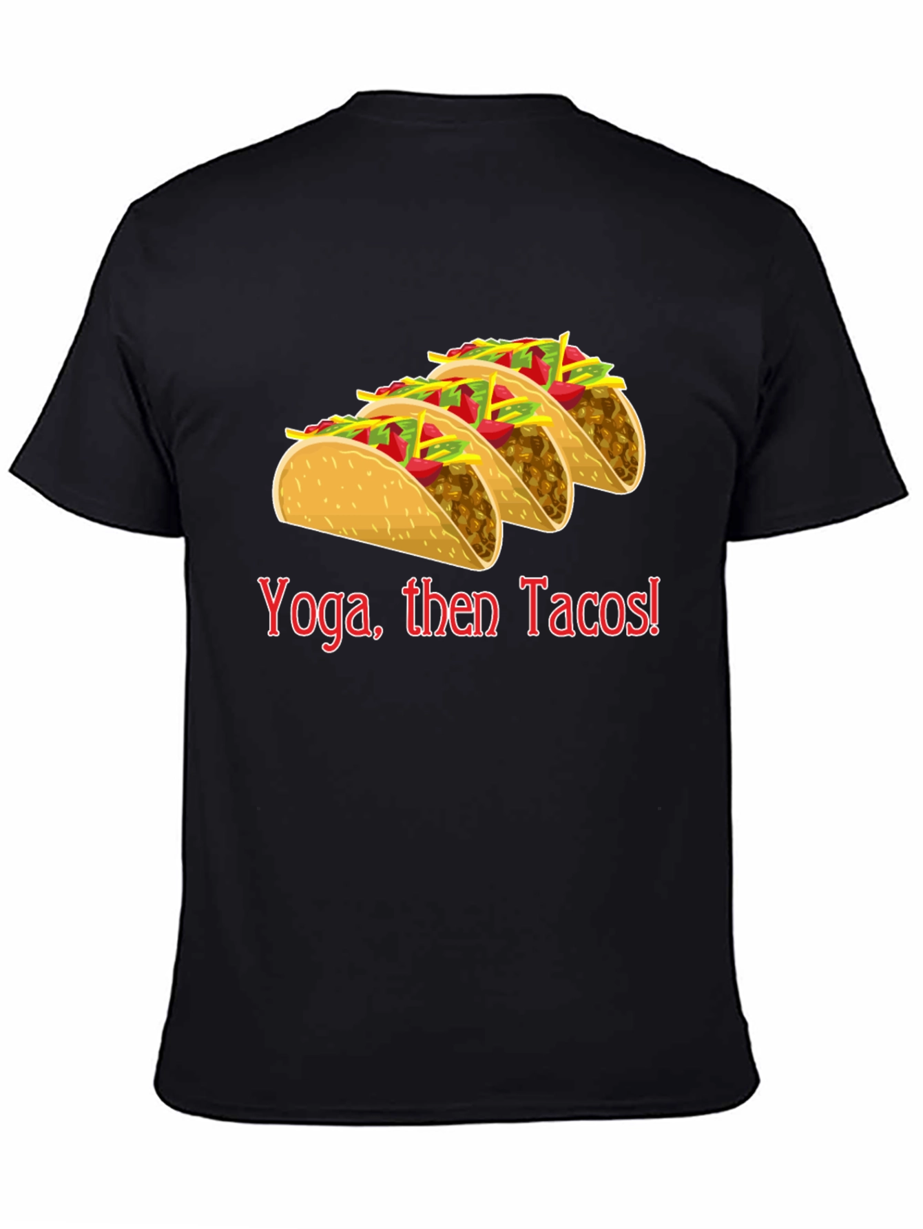 Black Yoga Then Tacos! Graphic Tee view 4