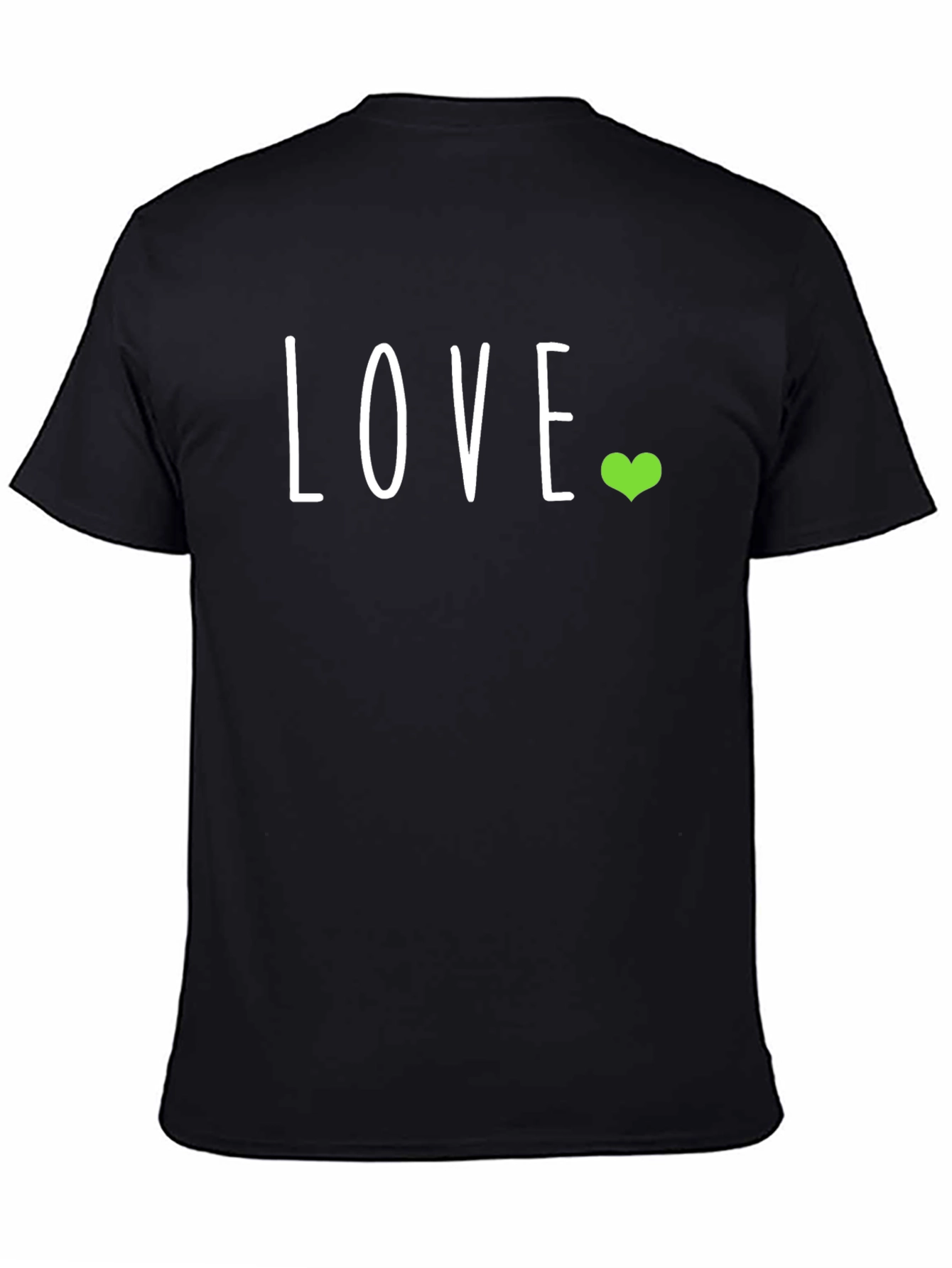 Black Love Heart Graphic T-Shirt - Casual Black Tee view 4