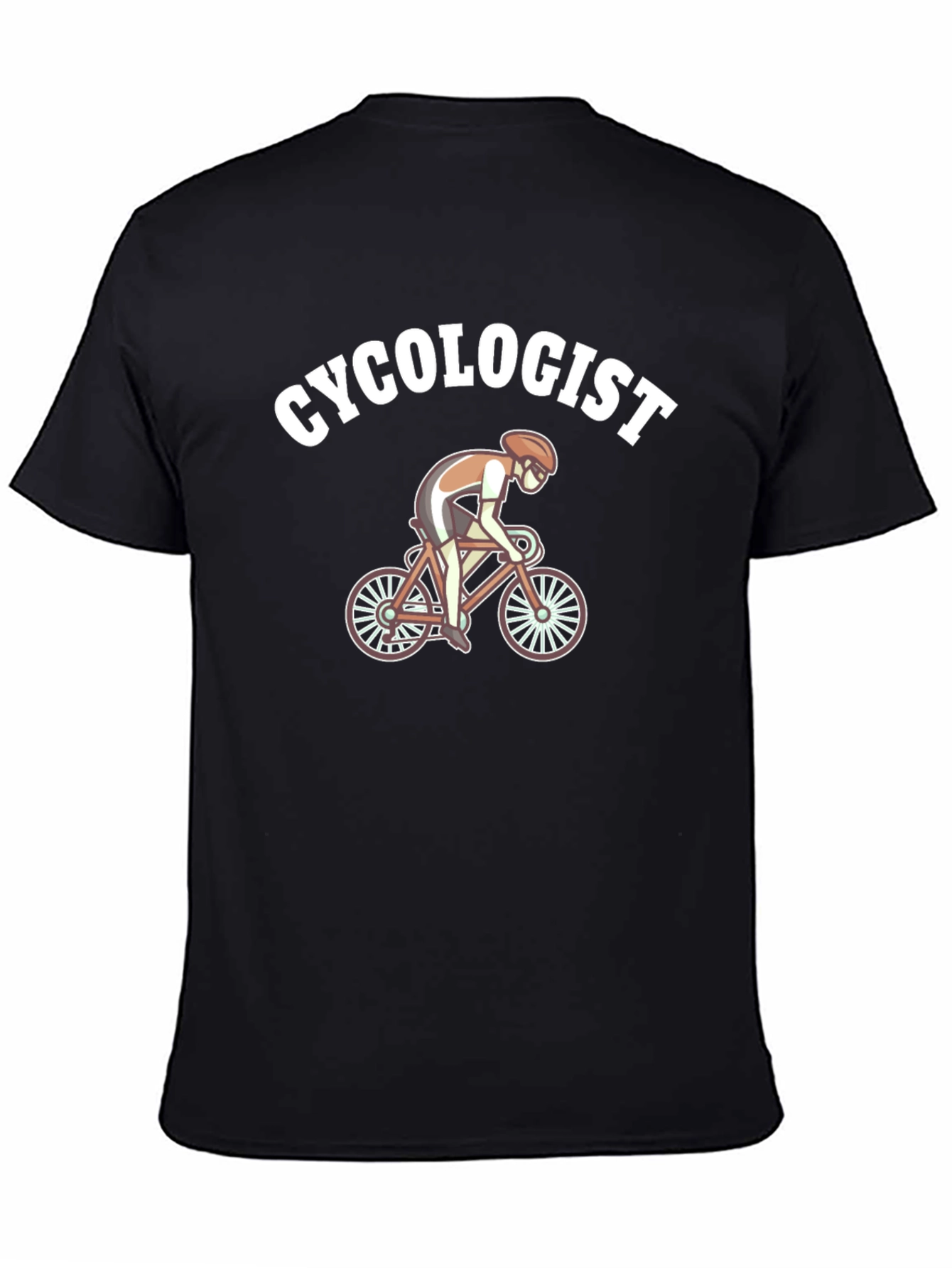 Black Cycologist T-Shirt - Funny Cyclist Humor Tee view 4