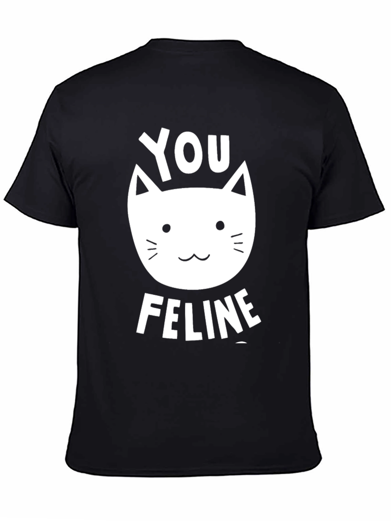 Black You Feline T-Shirt - Black Graphic Tee view 4