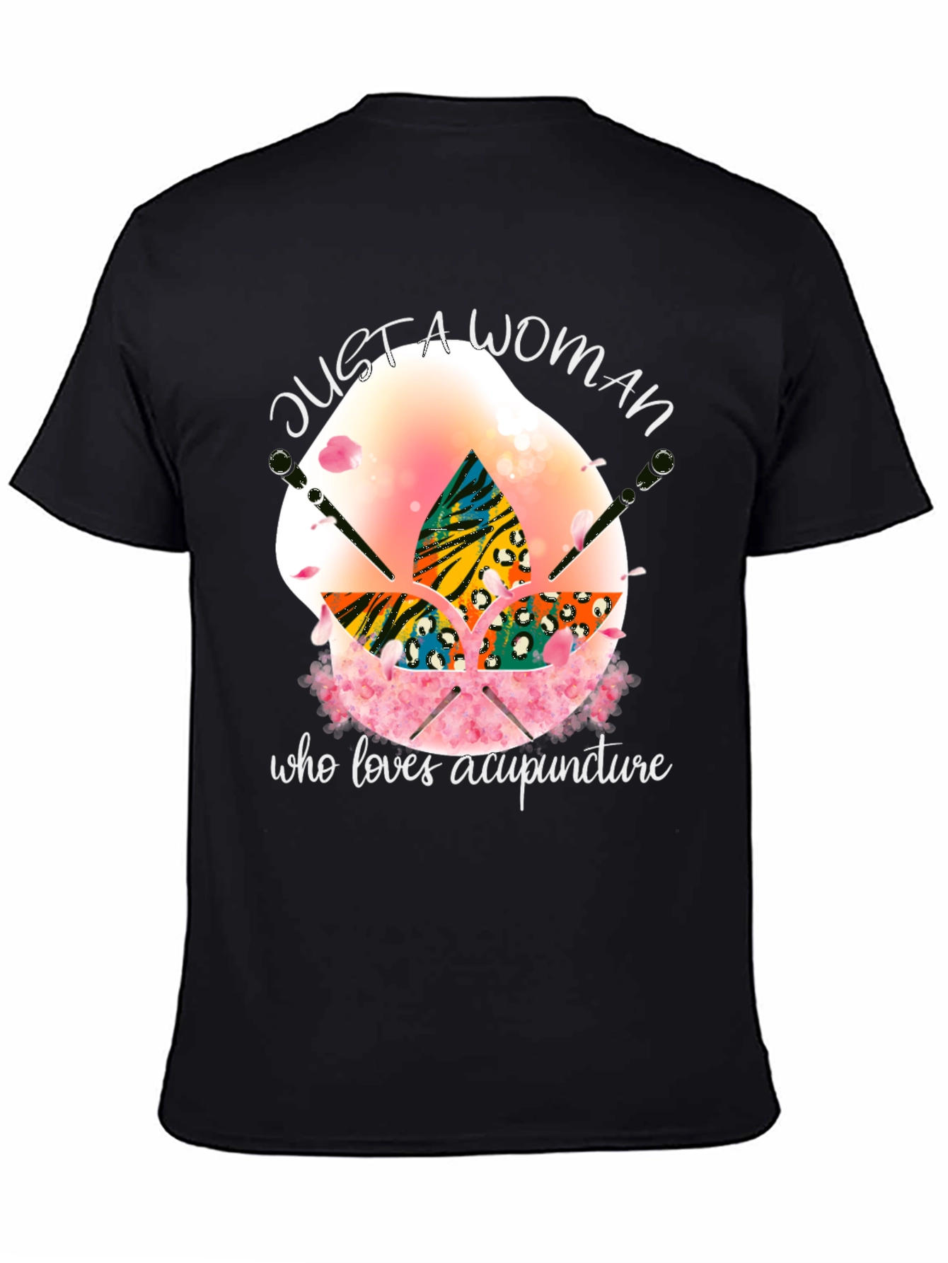 Black Acupuncture Lover T-Shirt - Just a Woman view 4