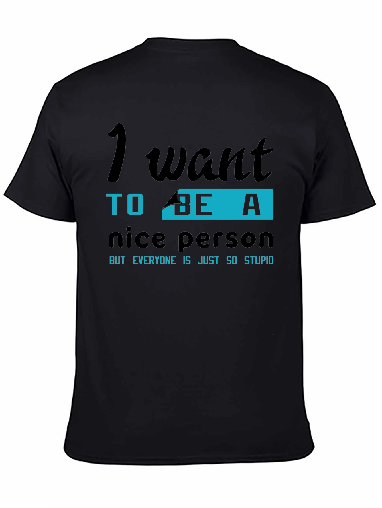 Black Funny "I Want To Be A Nice Person" Graphic Tee view 4