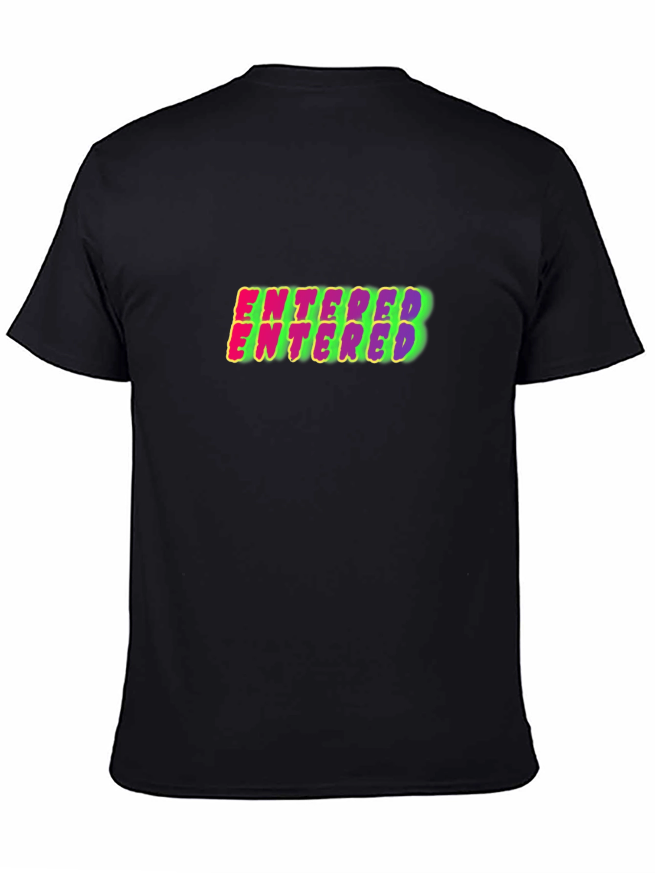 Black Entered Graphic Print Black Cotton T-Shirt view 4