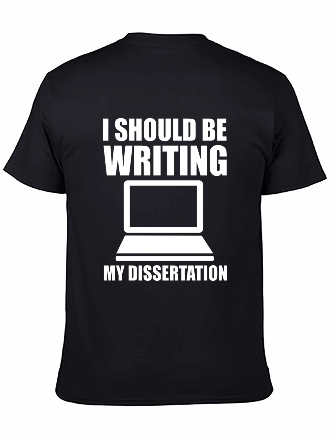 Black Dissertation T-Shirt - Funny PhD Student Tee view 4