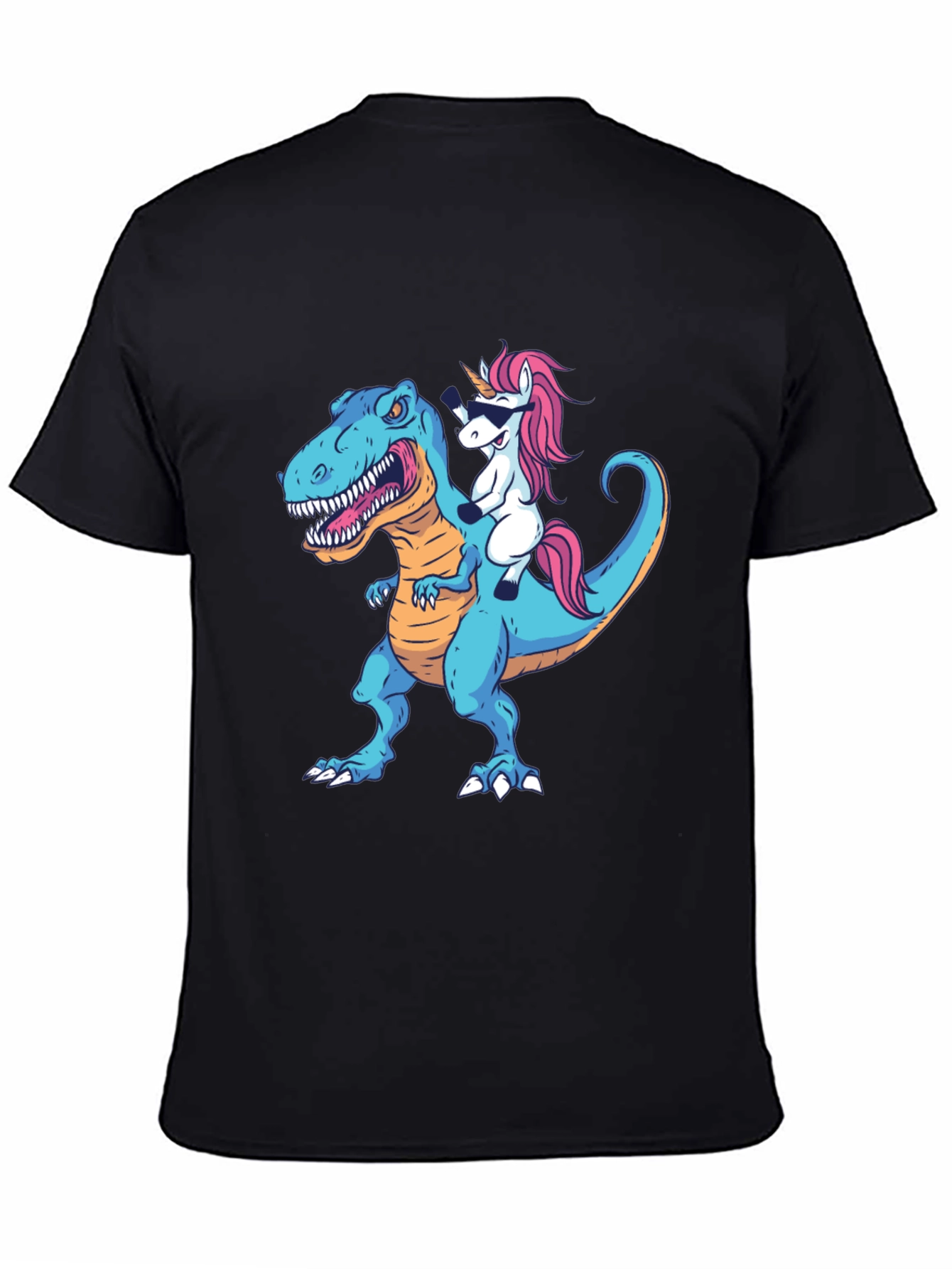 Black Dino Unicorn T-Shirt: Funny Graphic Tee view 4