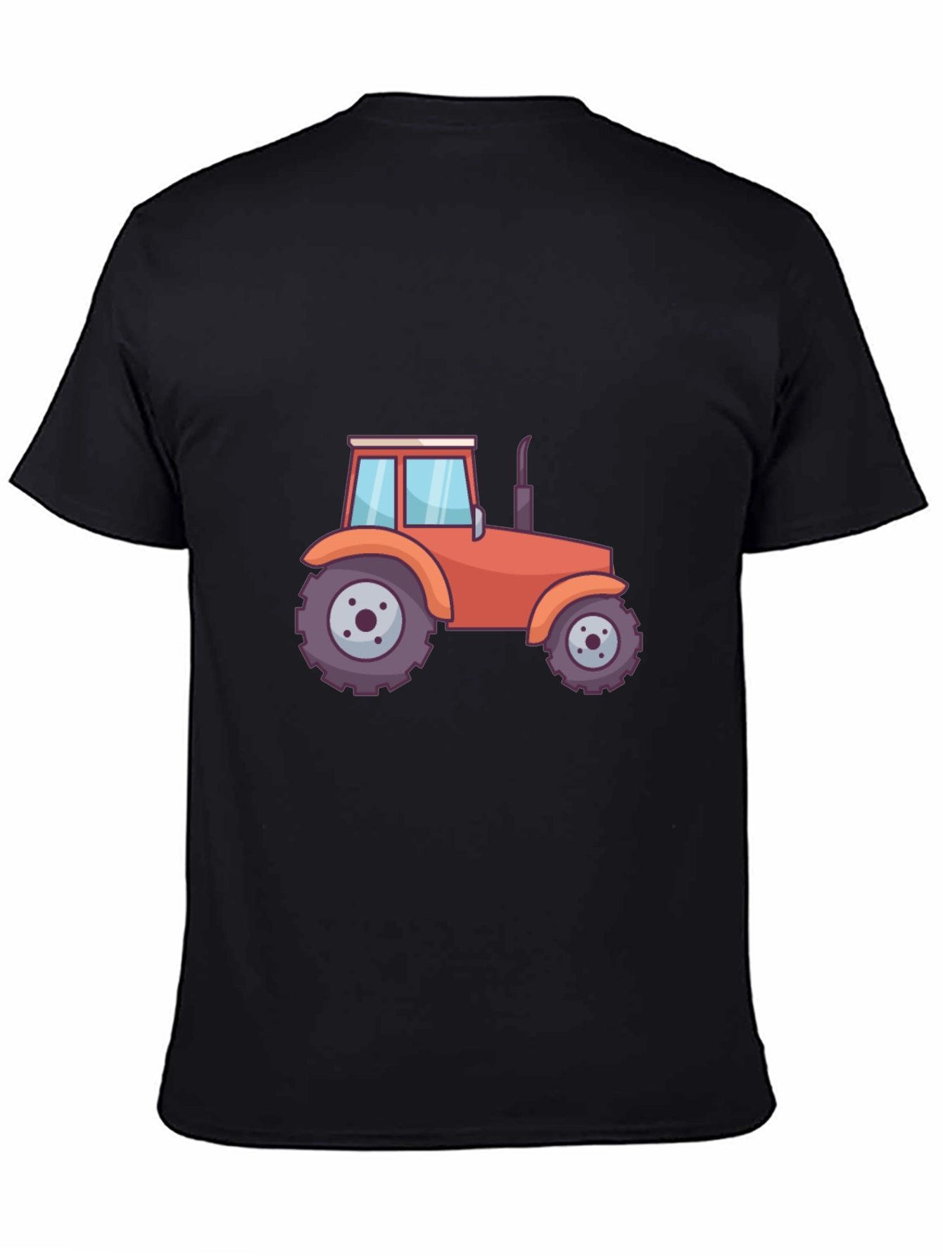 Black Tractor Graphic Tee - Black Cotton Blend T-Shirt view 4