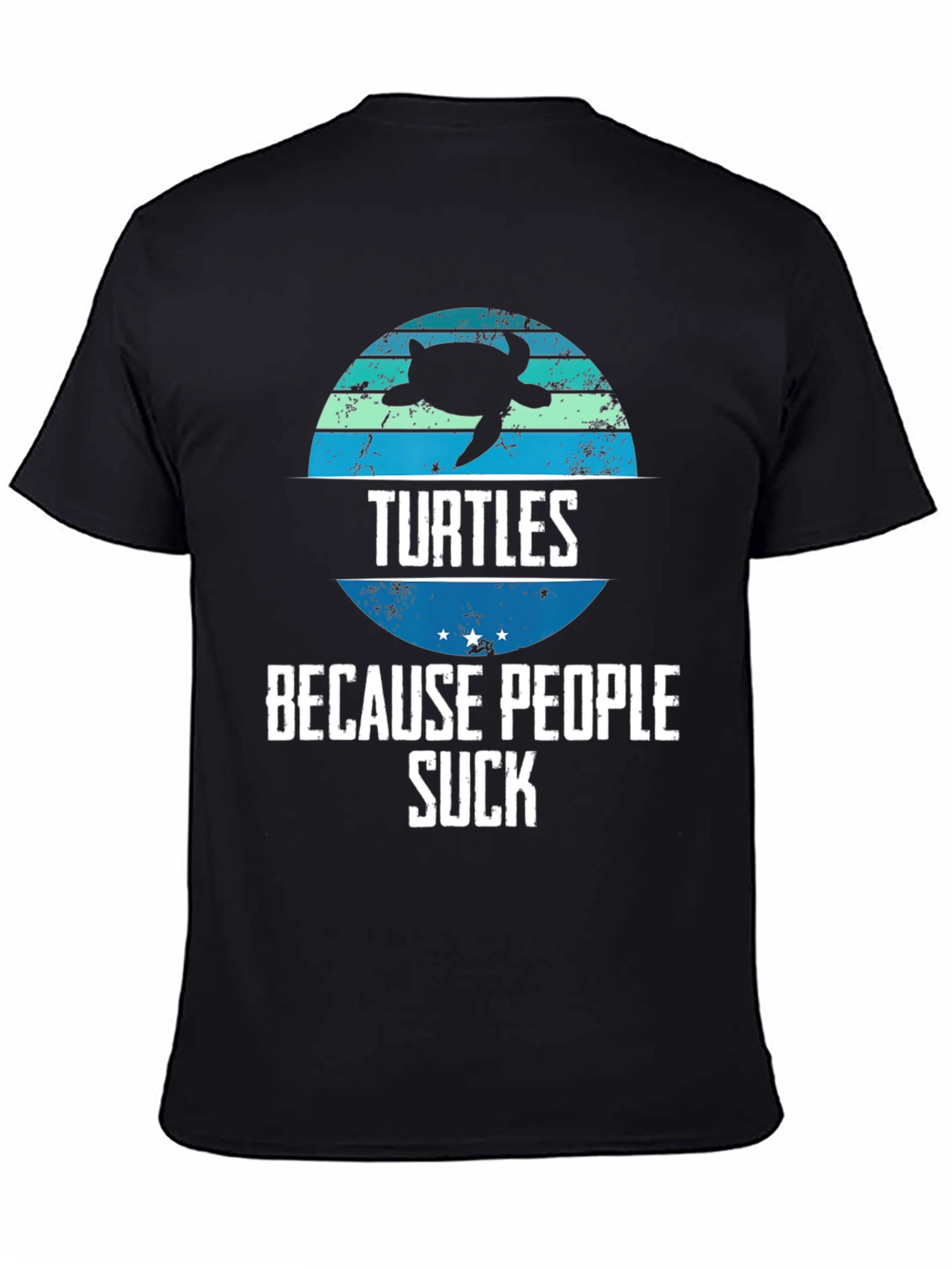 Black Turtles Because People Suck Graphic Tee view 4