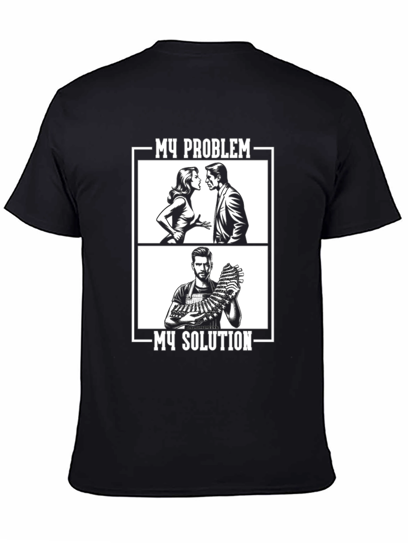Black My Problem My Solution Graphic Tee view 4