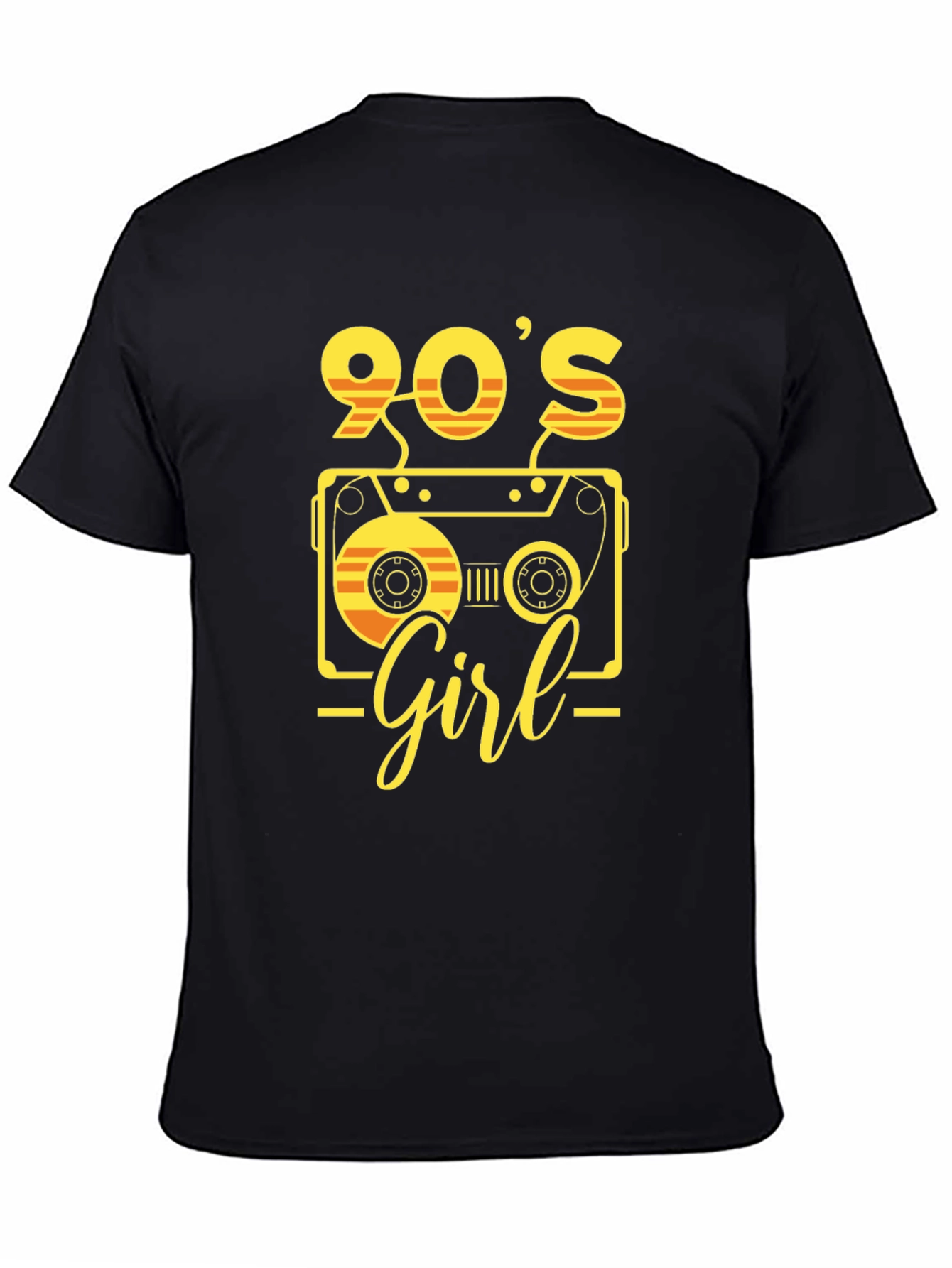 Black 90's Girl Retro Cassette T-Shirt view 4