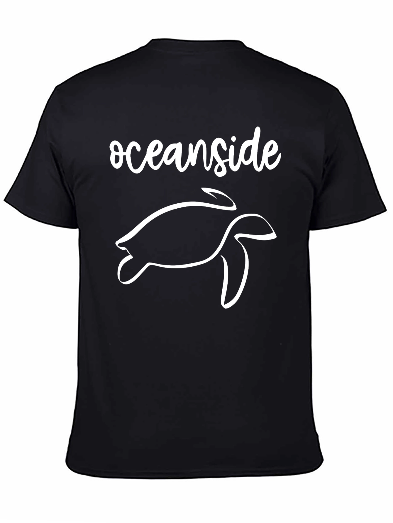 Black Oceanside Turtle Graphic Tee - Soft Cotton Blend view 4