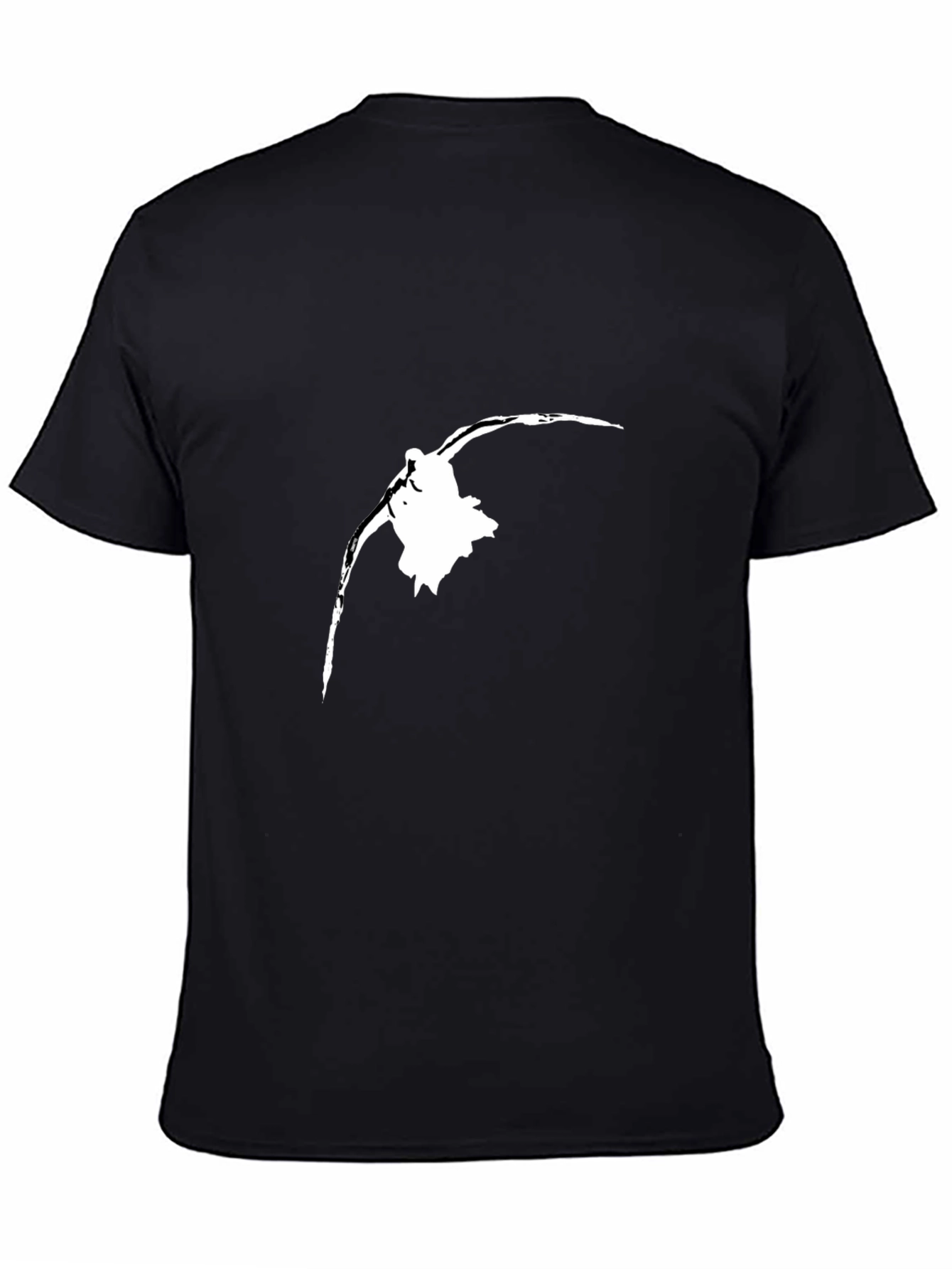 Black Black T-Shirt with White Bird Silhouette view 4