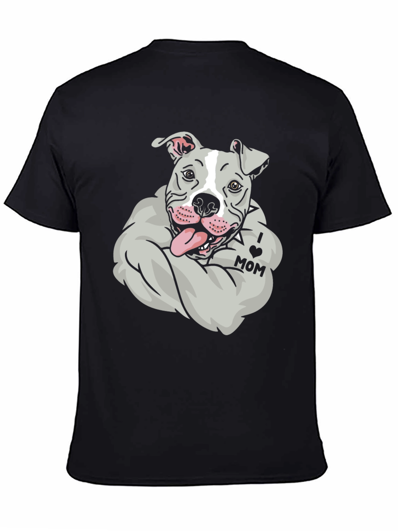 Black Pitbull 'I Love Mom' Graphic Tee view 4