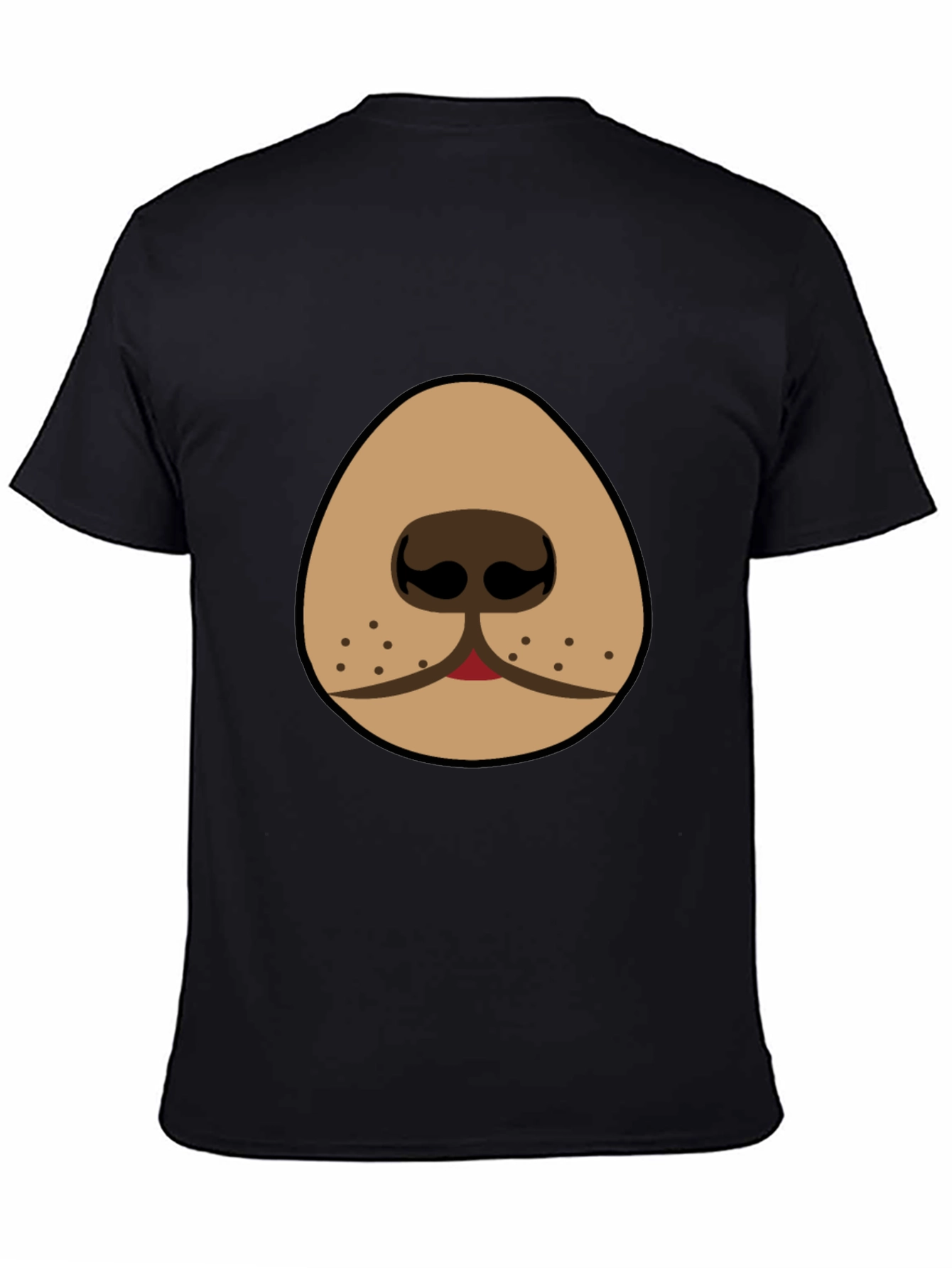 Black Funny Dog Nose Graphic T-Shirt - Black view 4