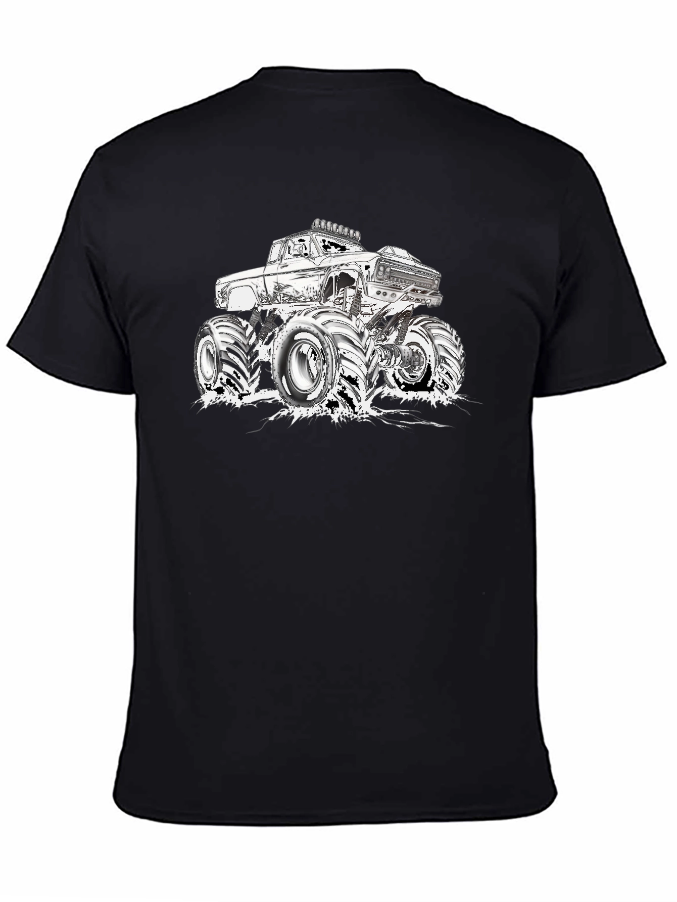 Black Monster Truck Graphic Tee - Black view 4