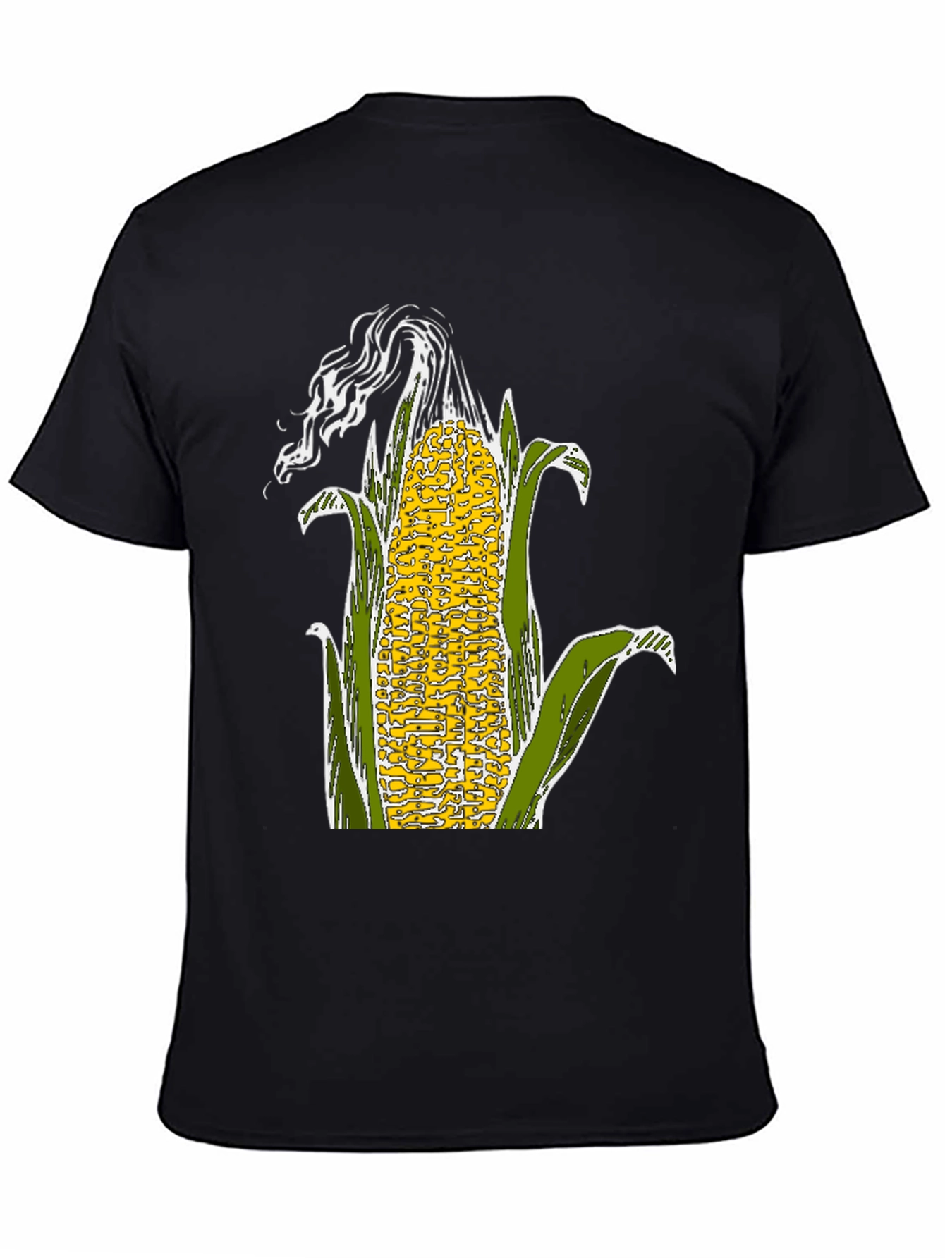Black Corn Graphic Tee - Black Cotton Blend T-Shirt view 4