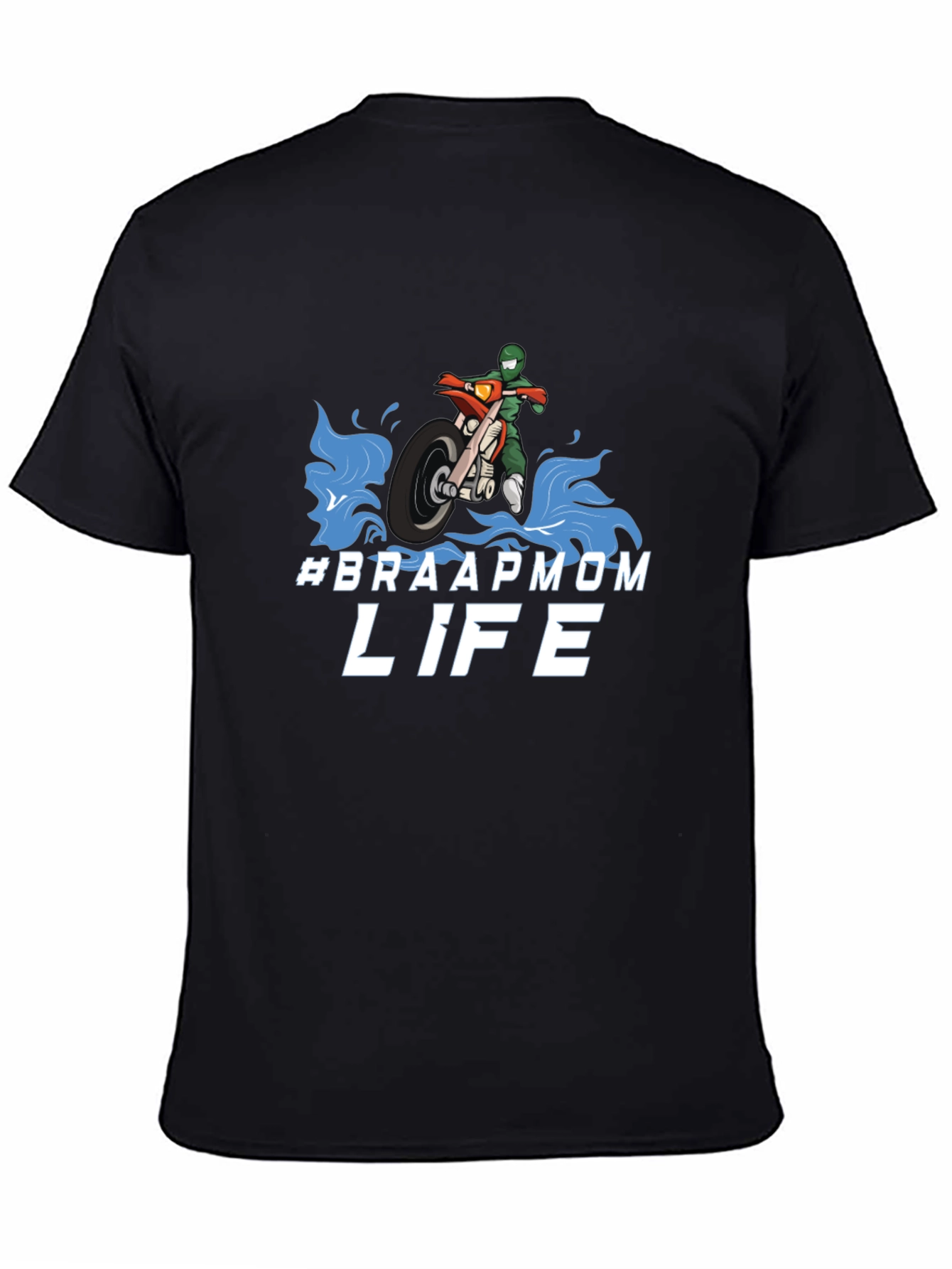 Black #Braapmom Life T-Shirt - Motocross Mom Tee view 4