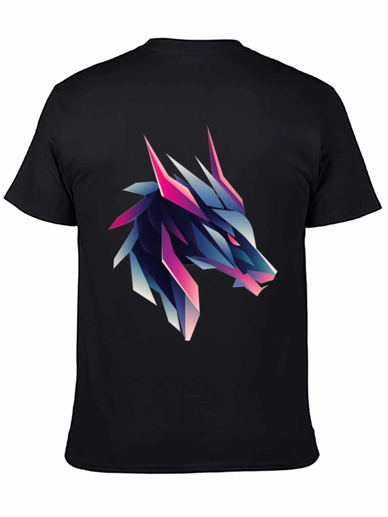 Black Geometric Wolf Graphic Tee - Bold & Modern view 4