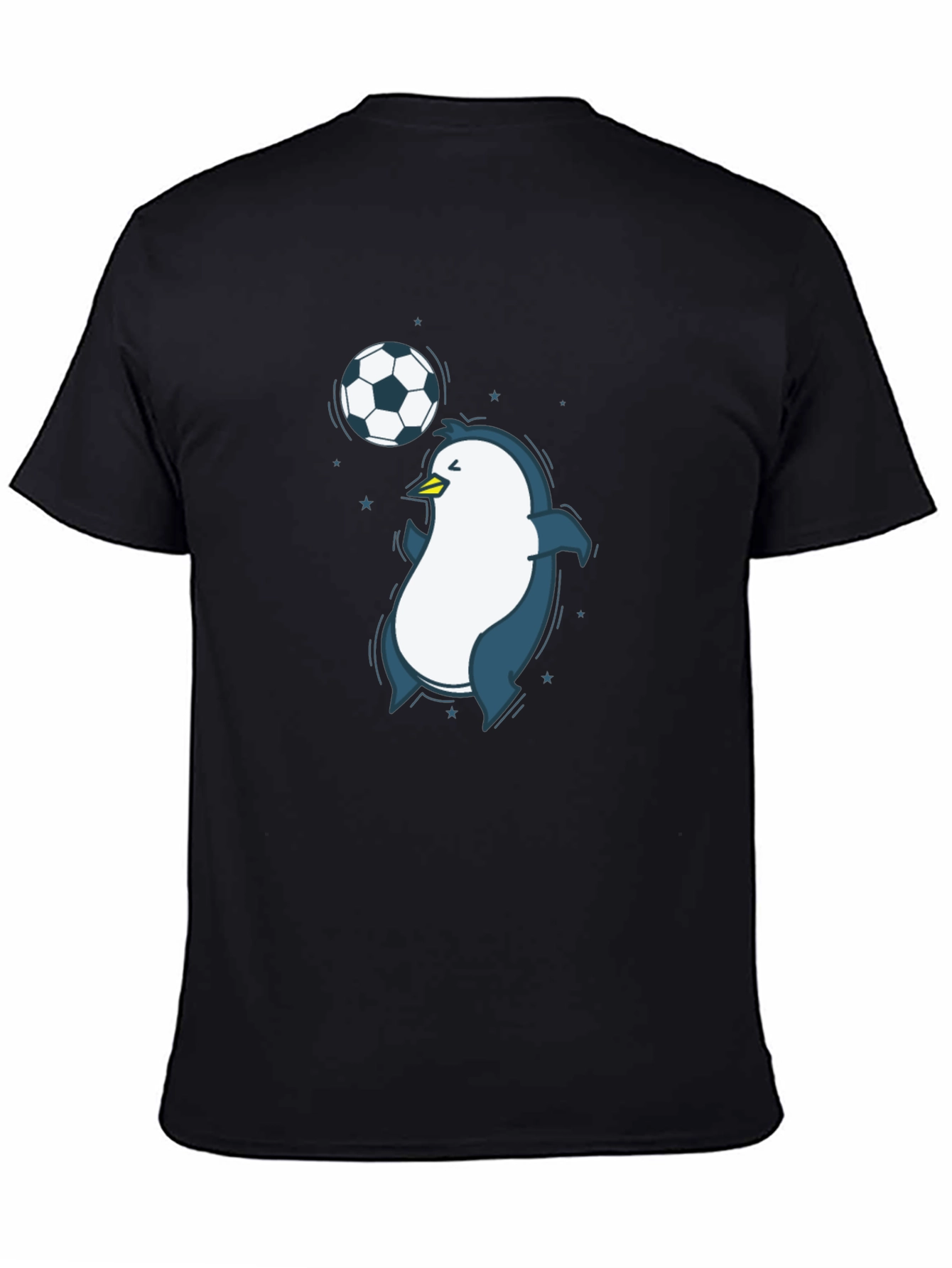 Black Penguin Soccer Graphic Tee - Black Crew Neck T-Shirt view 4
