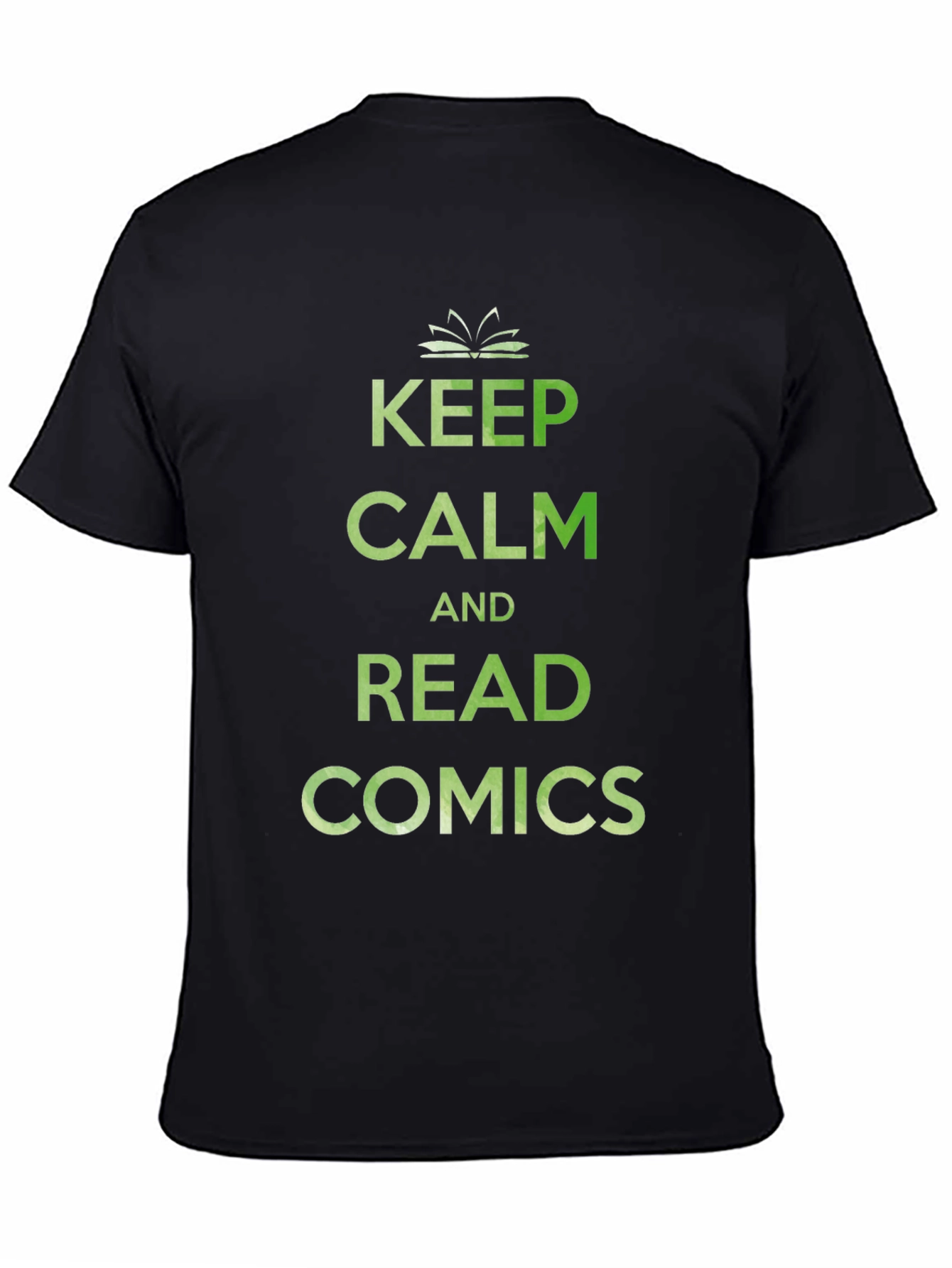 Black Keep Calm & Read Comics T-Shirt view 4