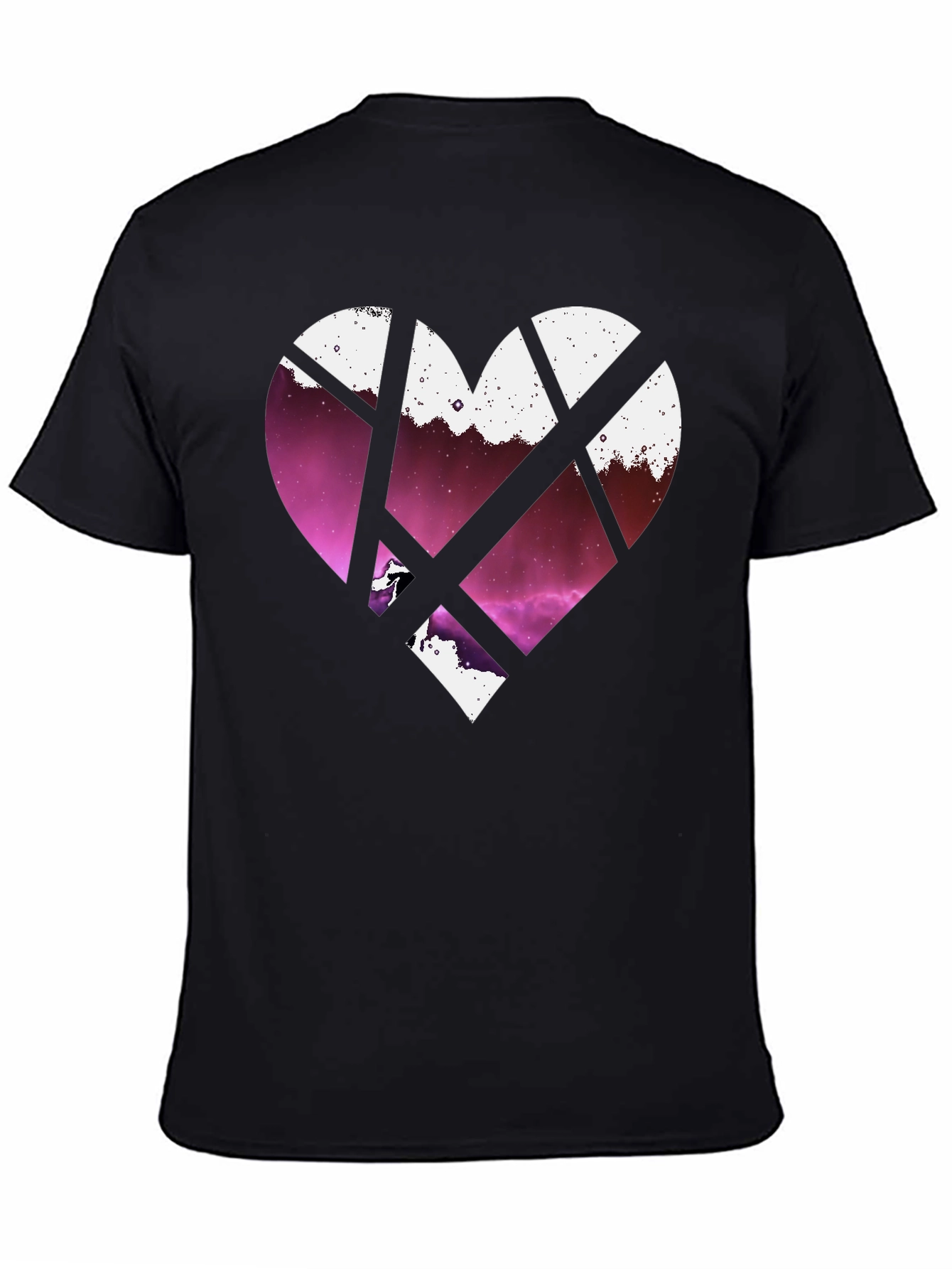 Black Heart Galaxy Graphic Tee - Black Cotton Blend view 4