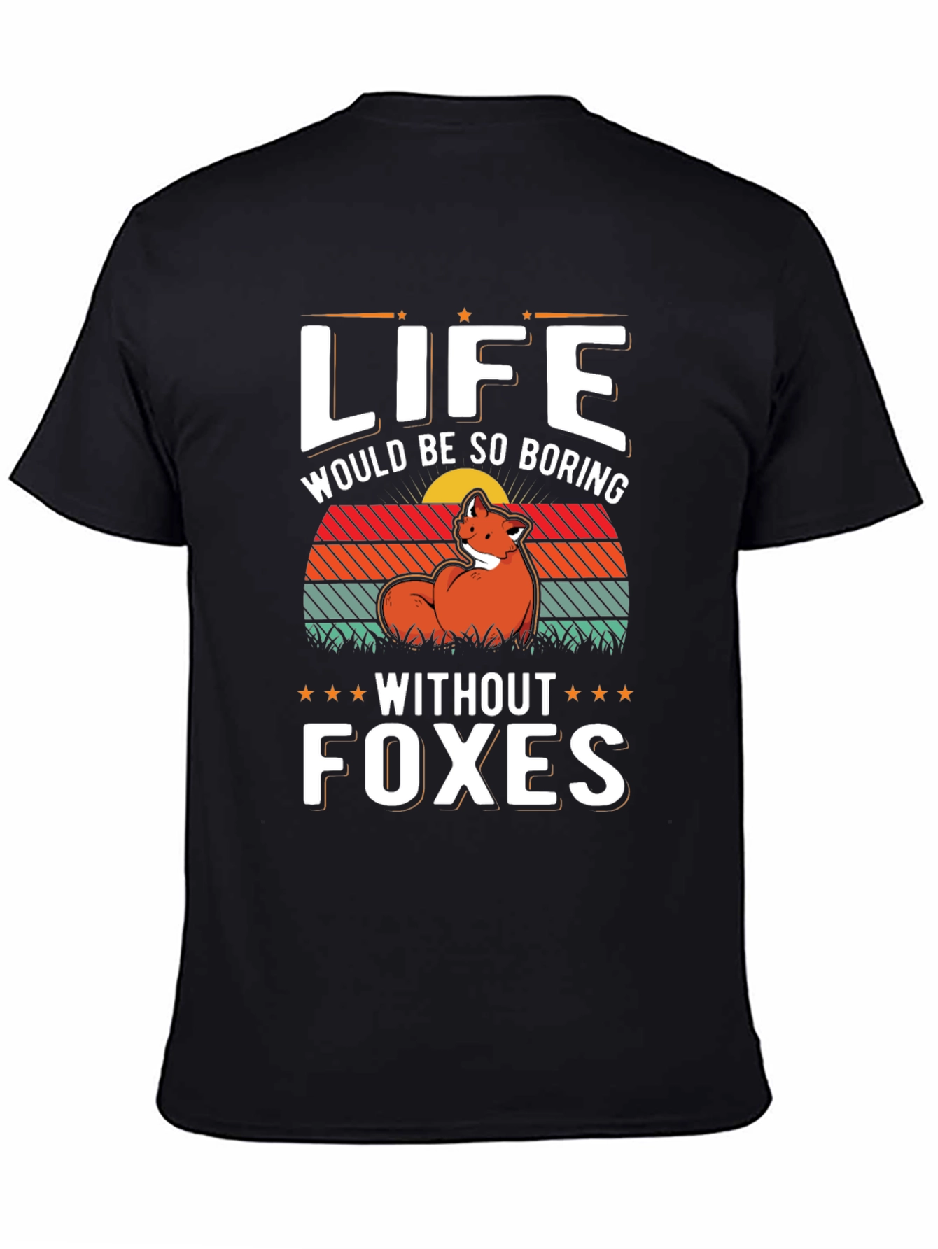 Black Life Without Foxes Tee - Novelty Graphic T-Shirt view 4