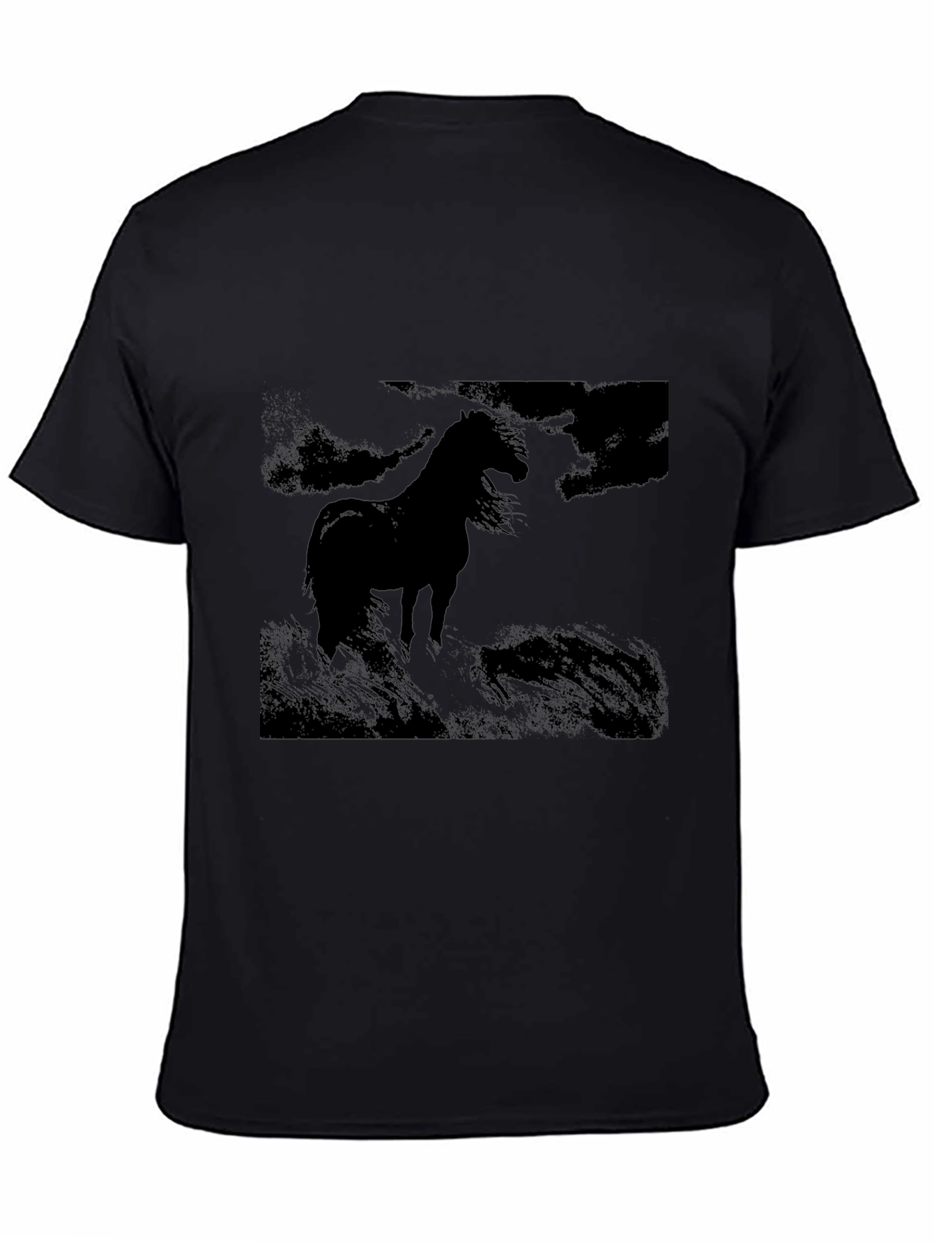 Black Black Horse Graphic Tee - Men's Stylish Casual Top view 4