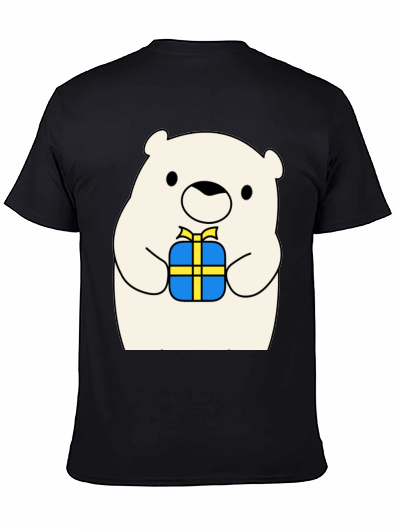 Black Cute Bear Gift T-Shirt - Whimsical Graphic Tee view 4