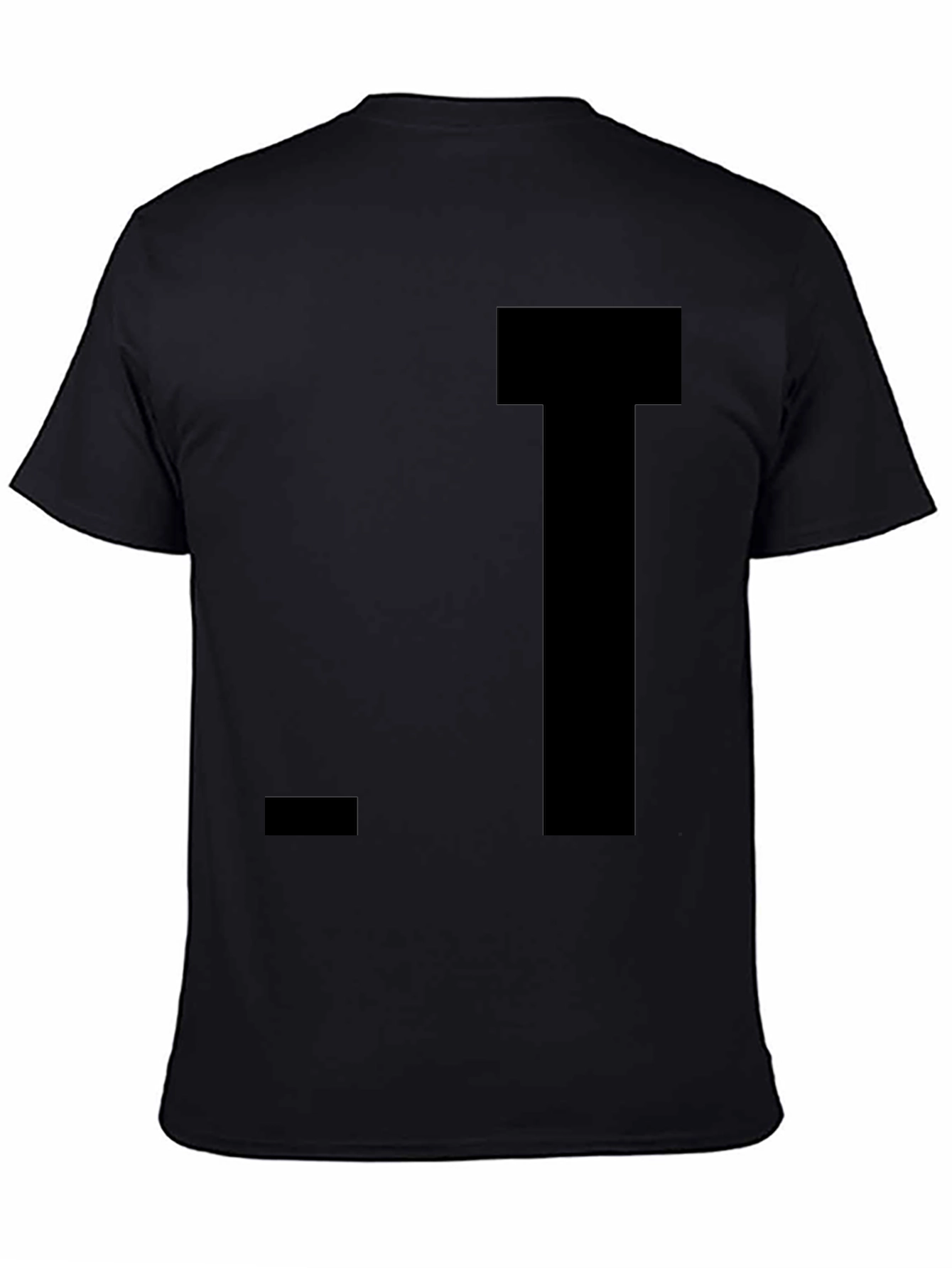 Black Classic Solid Black Crew Neck T-Shirt view 4