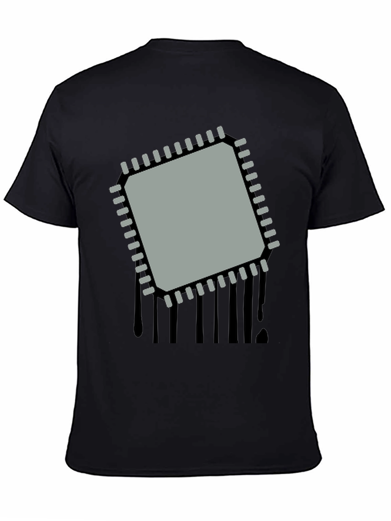 Black Tech Chip Graphic T-Shirt - Modern Geek Style view 4