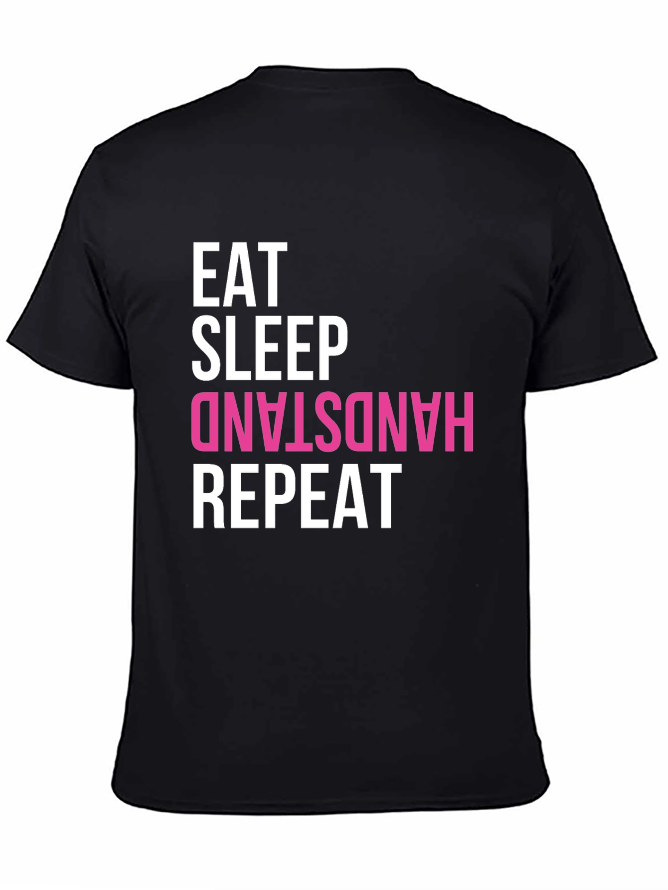 Black Eat Sleep Handstand Repeat T-Shirt - Gymnastics view 4