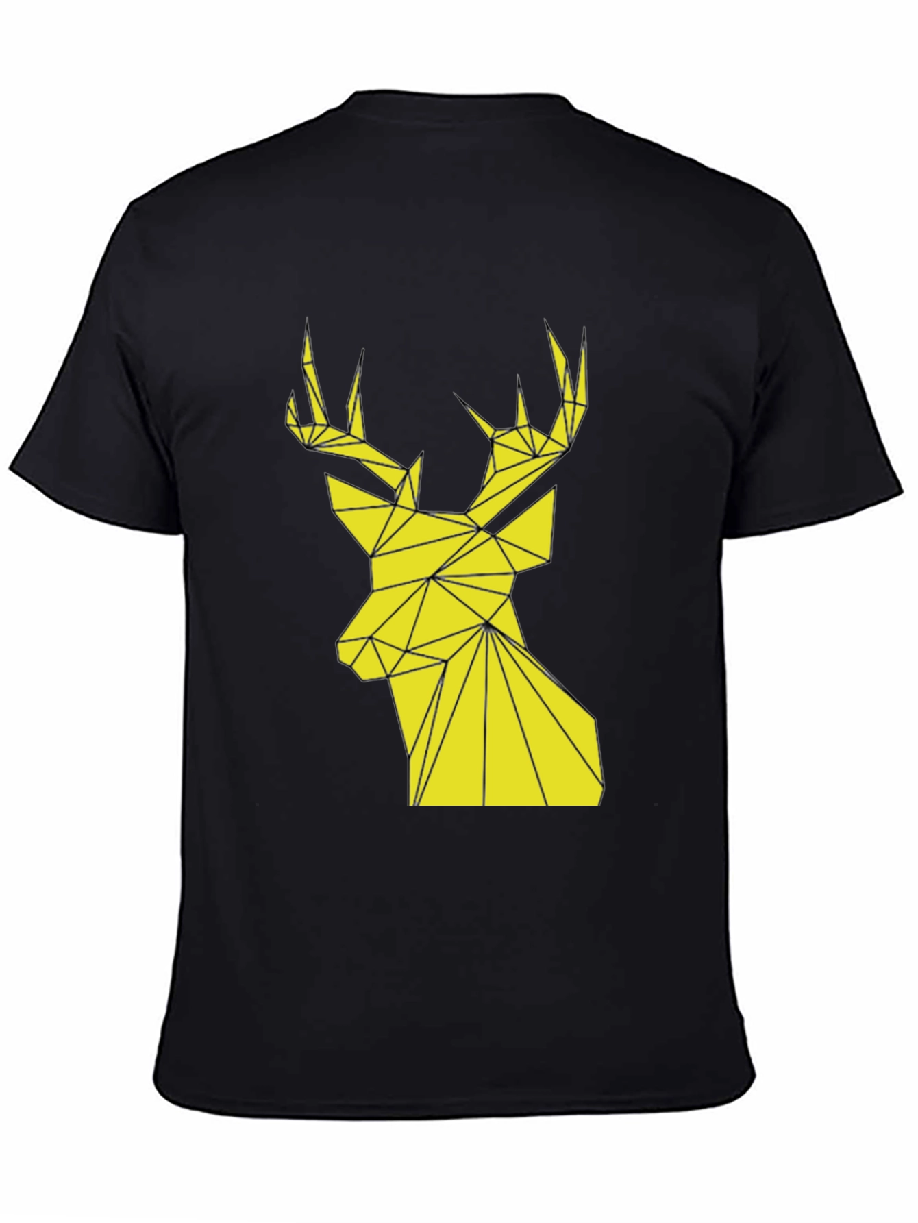 Black Geometric Deer Graphic Tee - Modern Style view 4