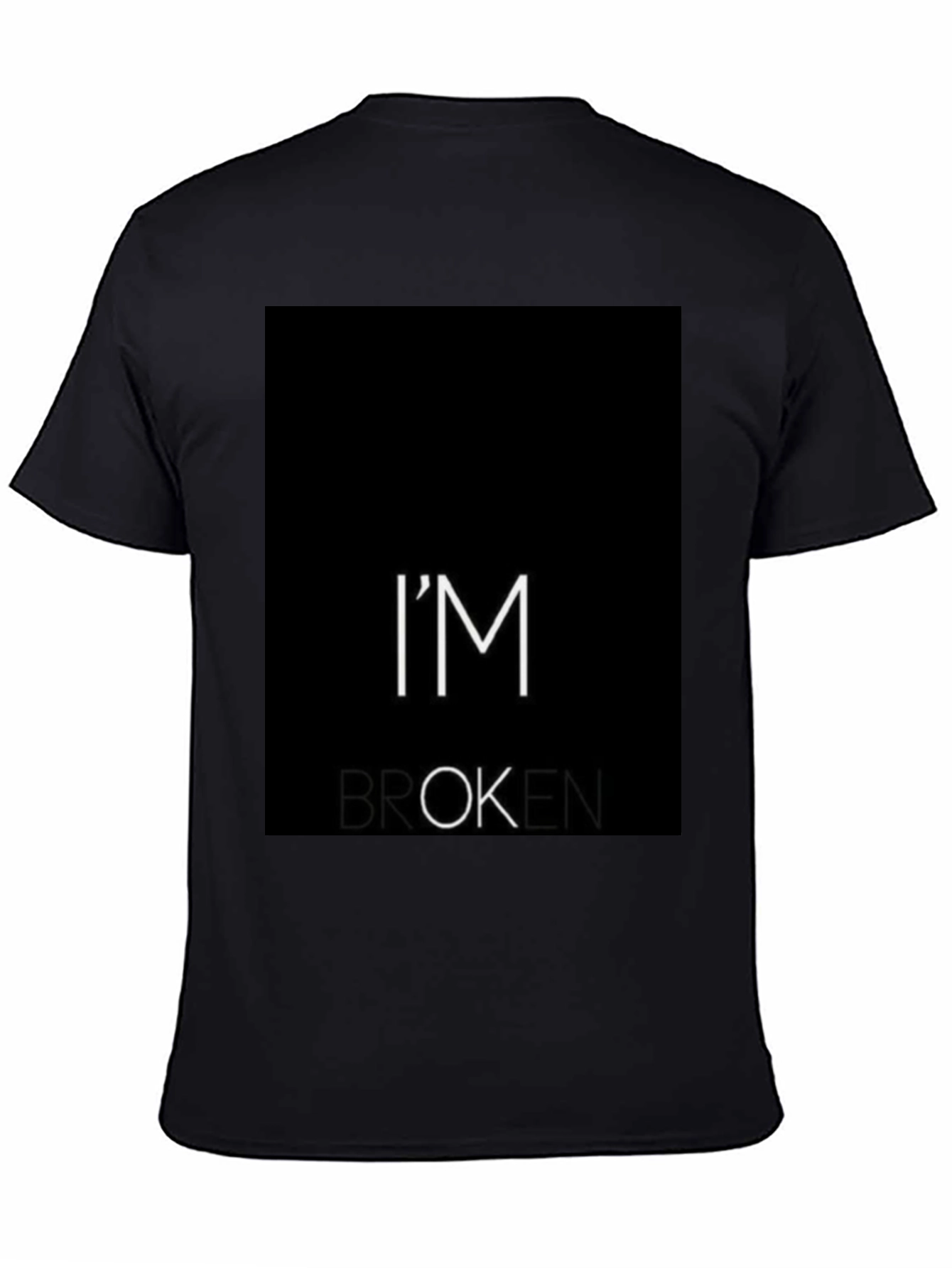 Black I'm Broken T-Shirt - Black Graphic Tee view 4