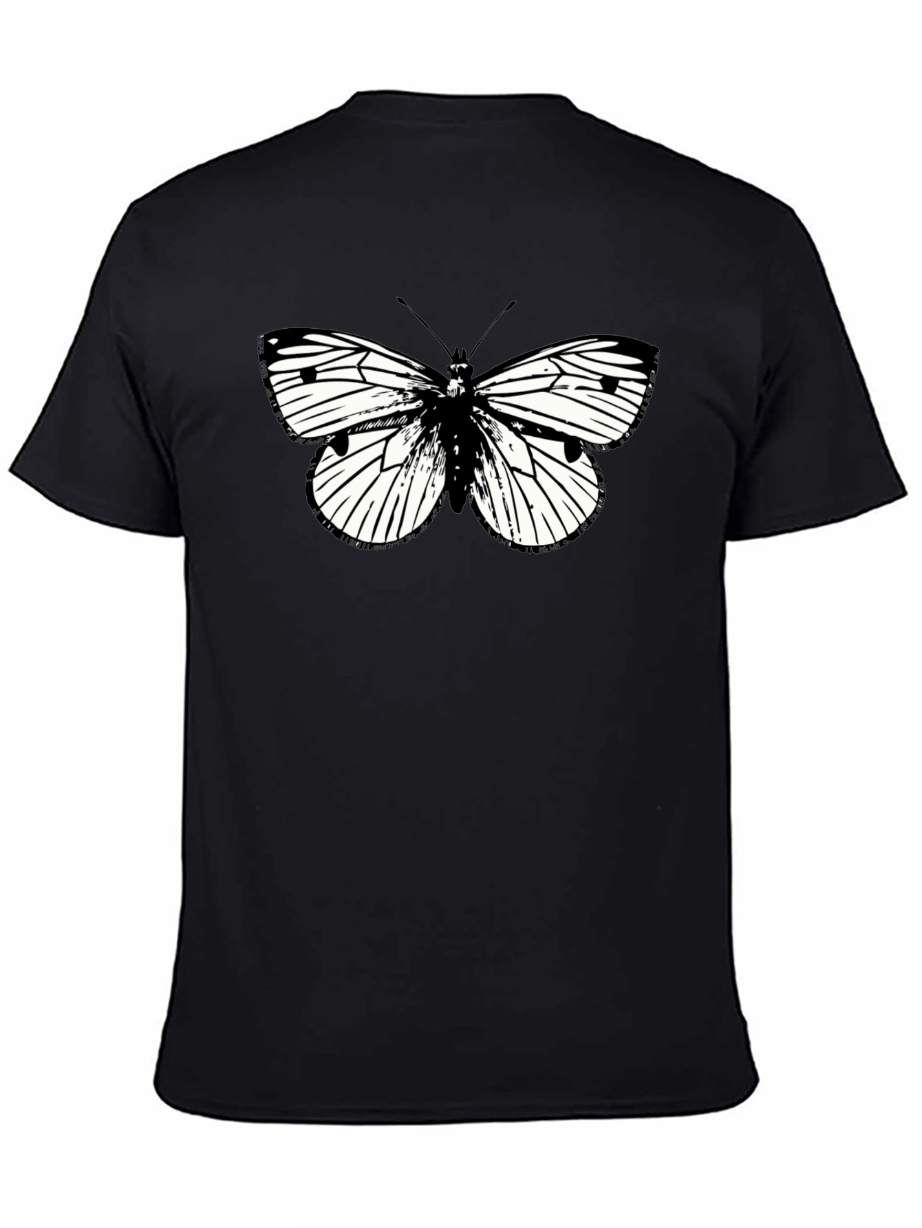 Black Butterfly Graphic Black T-Shirt view 4