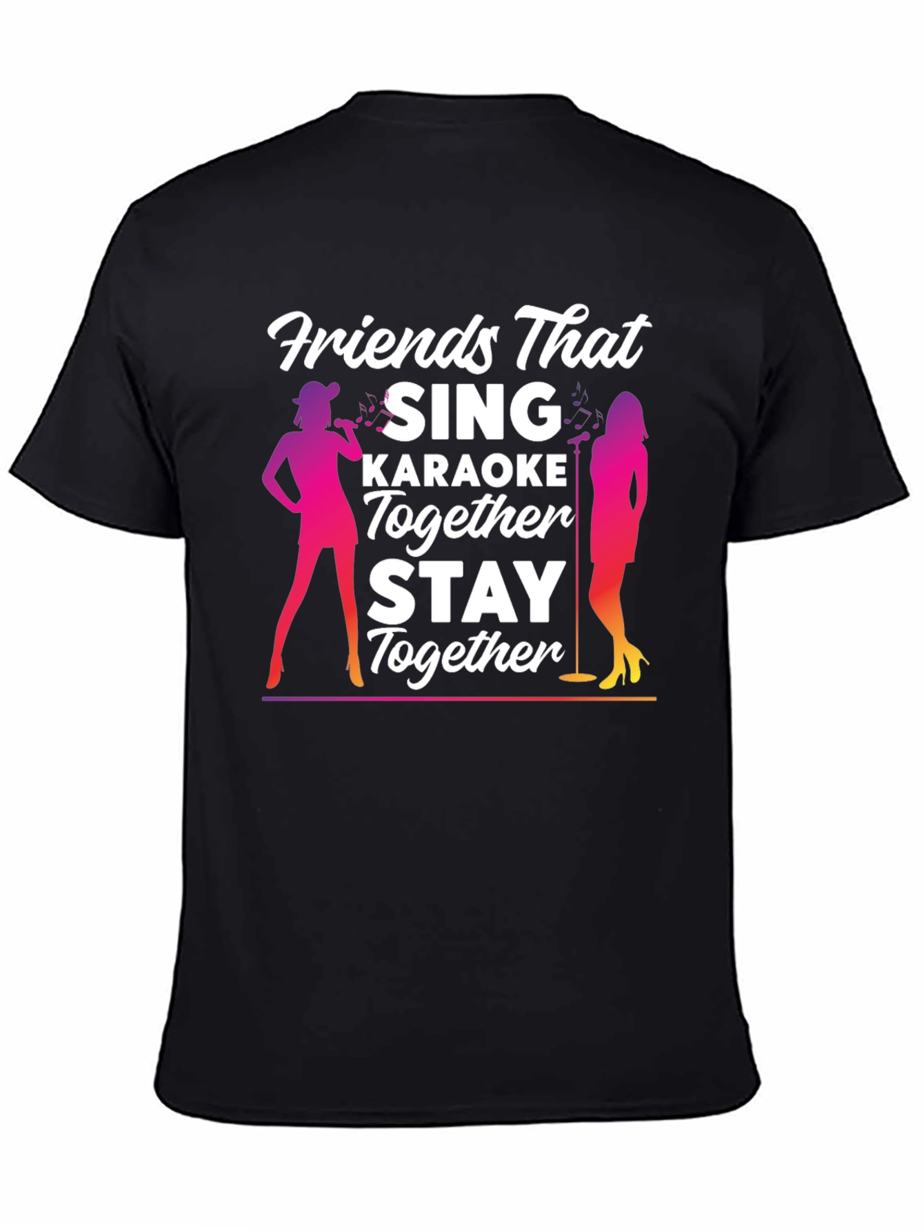 Black Friends Karaoke T-Shirt - Sing Together, Stay Together! view 4