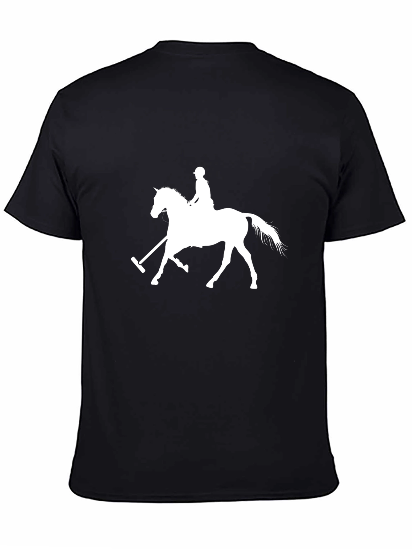 Black Equestrian Polo Player Black T-Shirt view 4