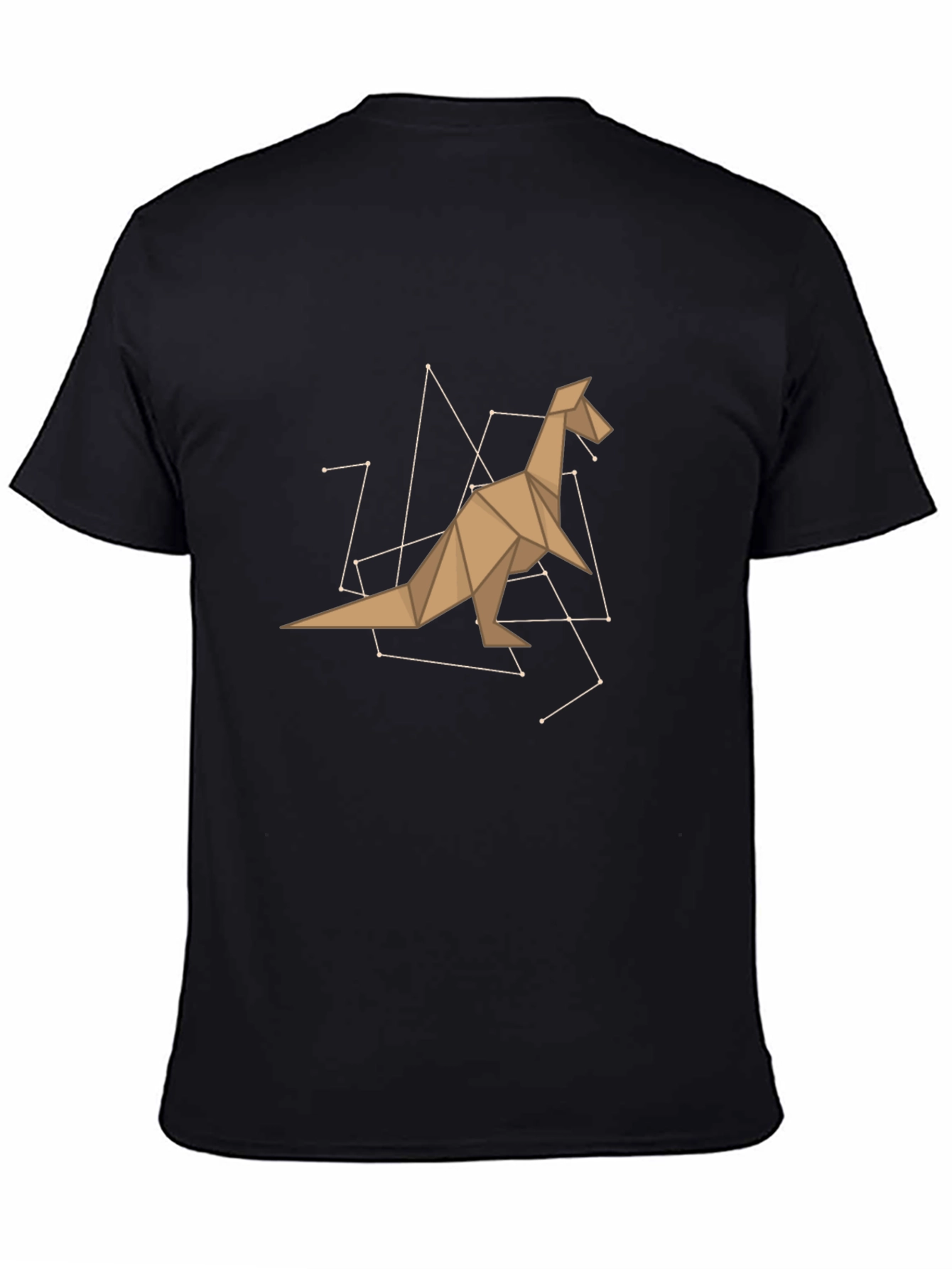 Black Origami Dinosaur Graphic Tee - Black view 4