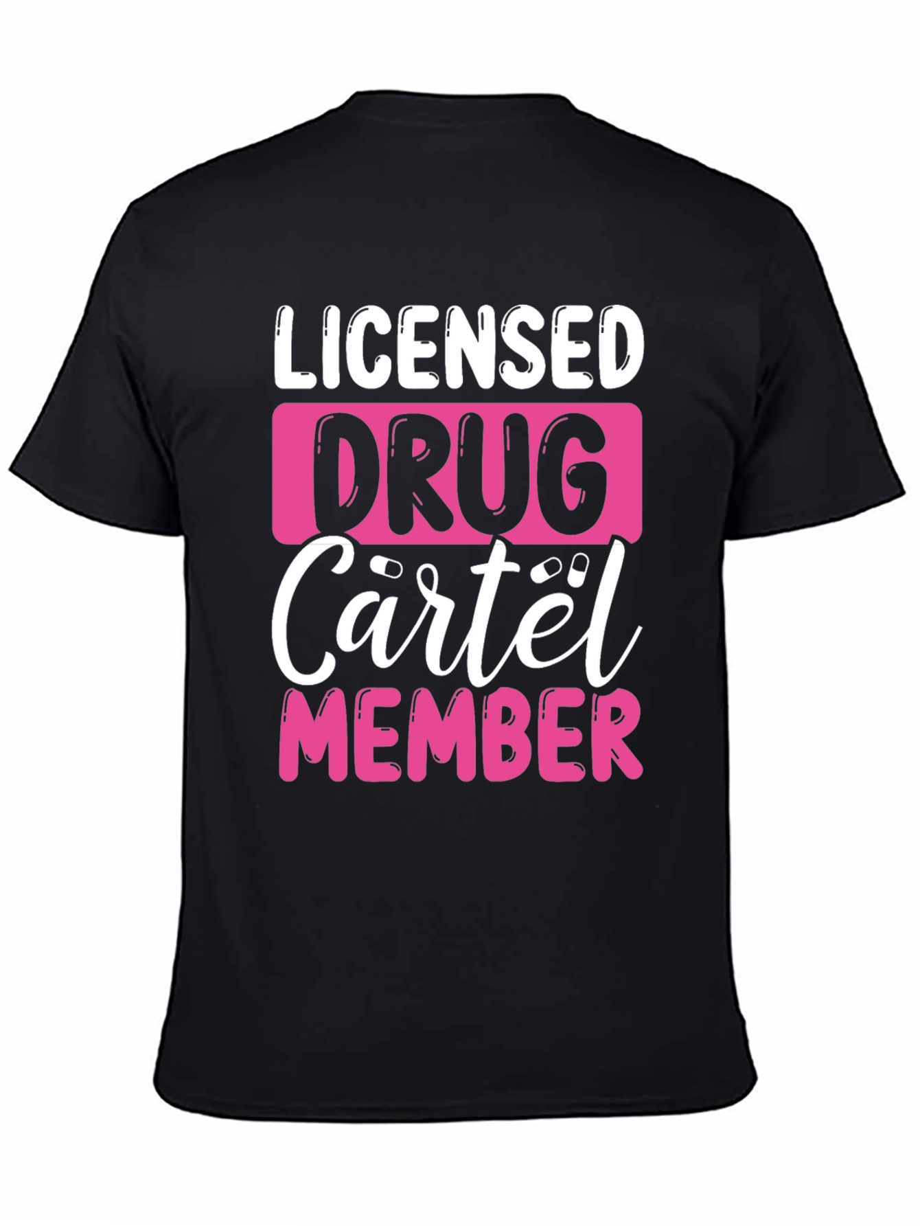 Black Licensed Drug Cartel Member T-Shirt view 4