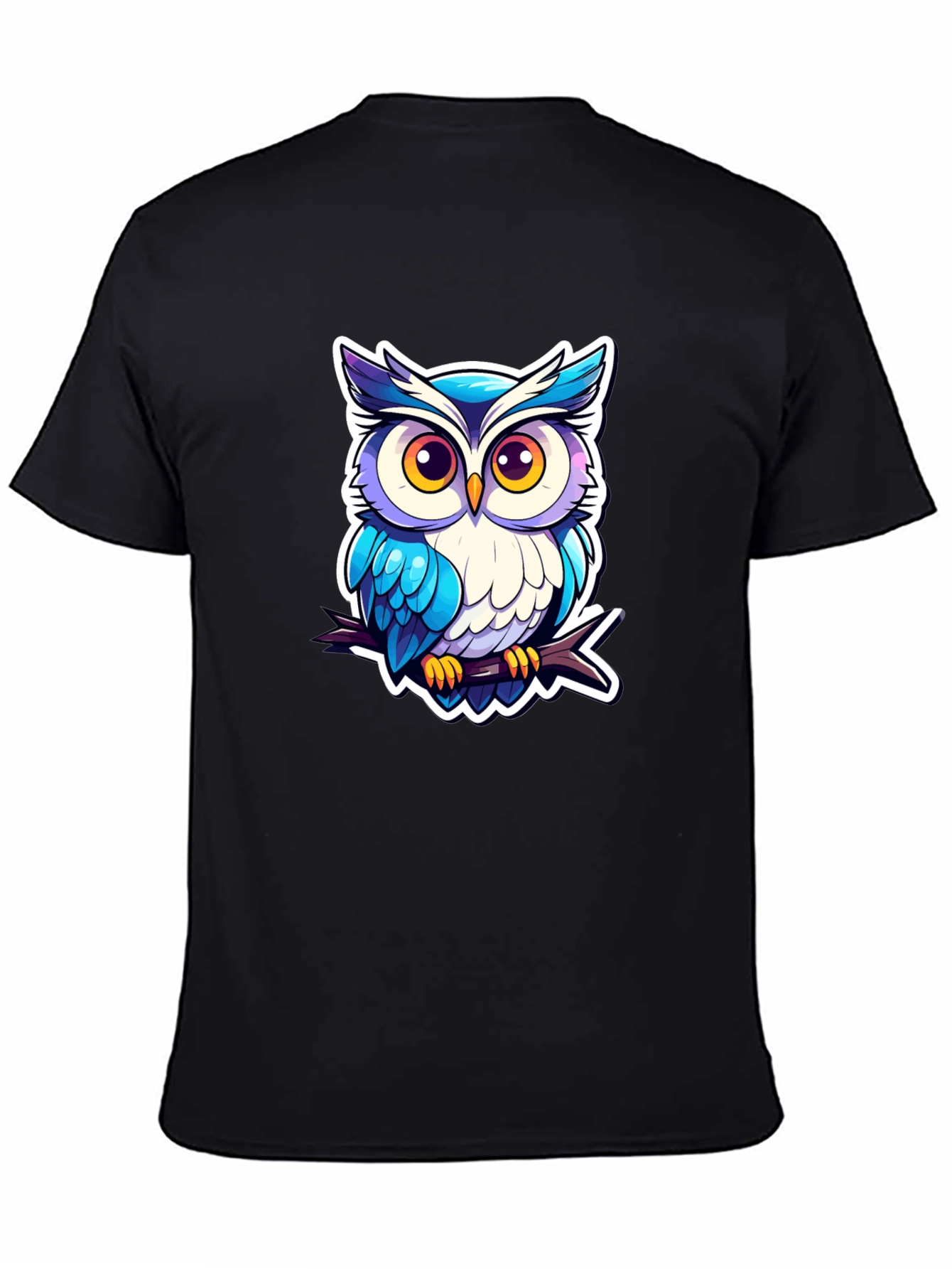 Black Cool Owl Graphic Tee - Unique Design! view 4