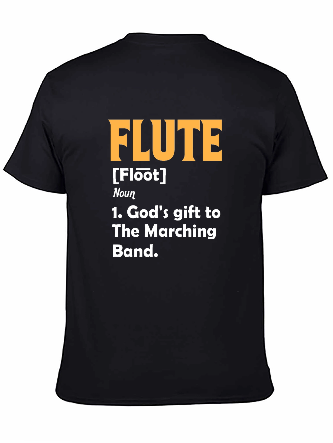 Black Flute Definition T-Shirt - Marching Band Musician Tee view 4