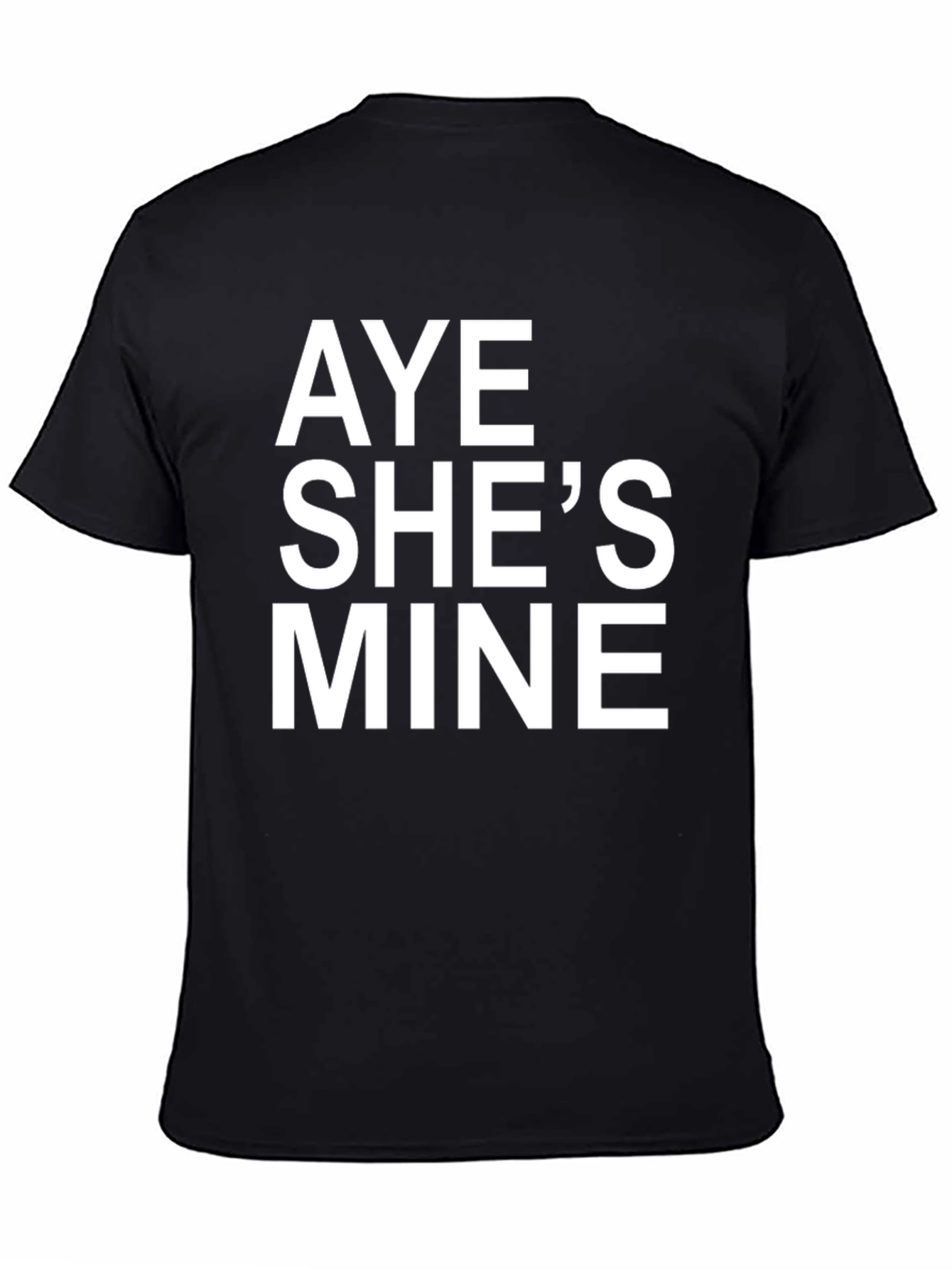Black Aye She's Mine Graphic Tee - Black Cotton Shirt view 4