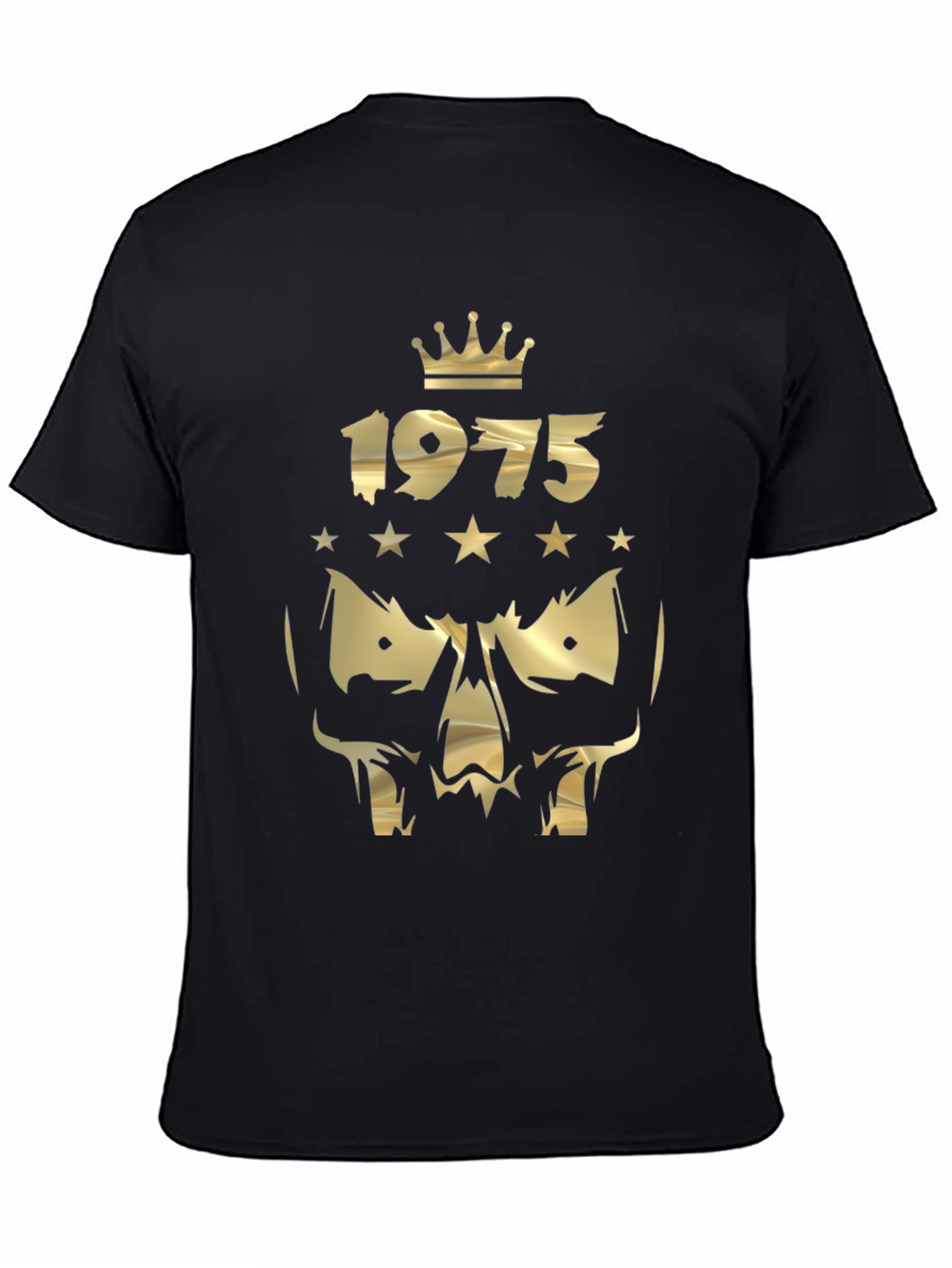 1975 Crown Skull Graphic Black T-Shirt - 4