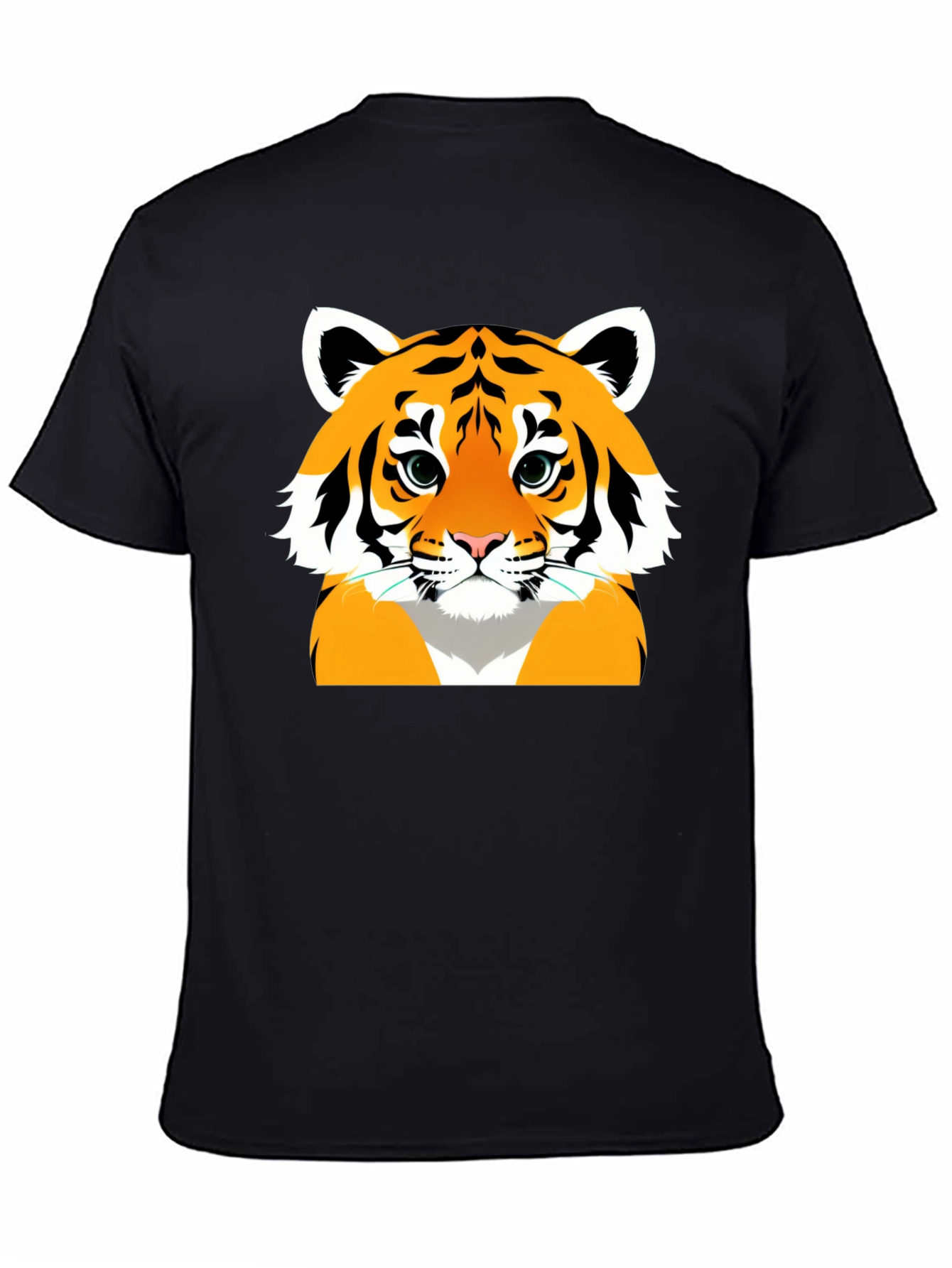 Black Cool Tiger Graphic Tee - Men's Black T-Shirt view 4
