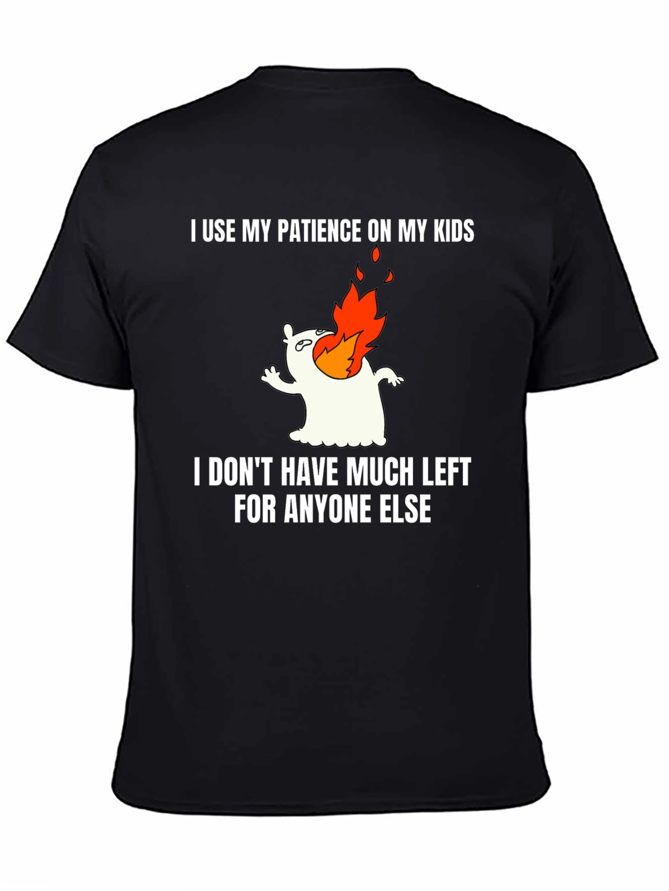 Black Funny Mom/Dad T-Shirt - My Patience on My Kids view 4