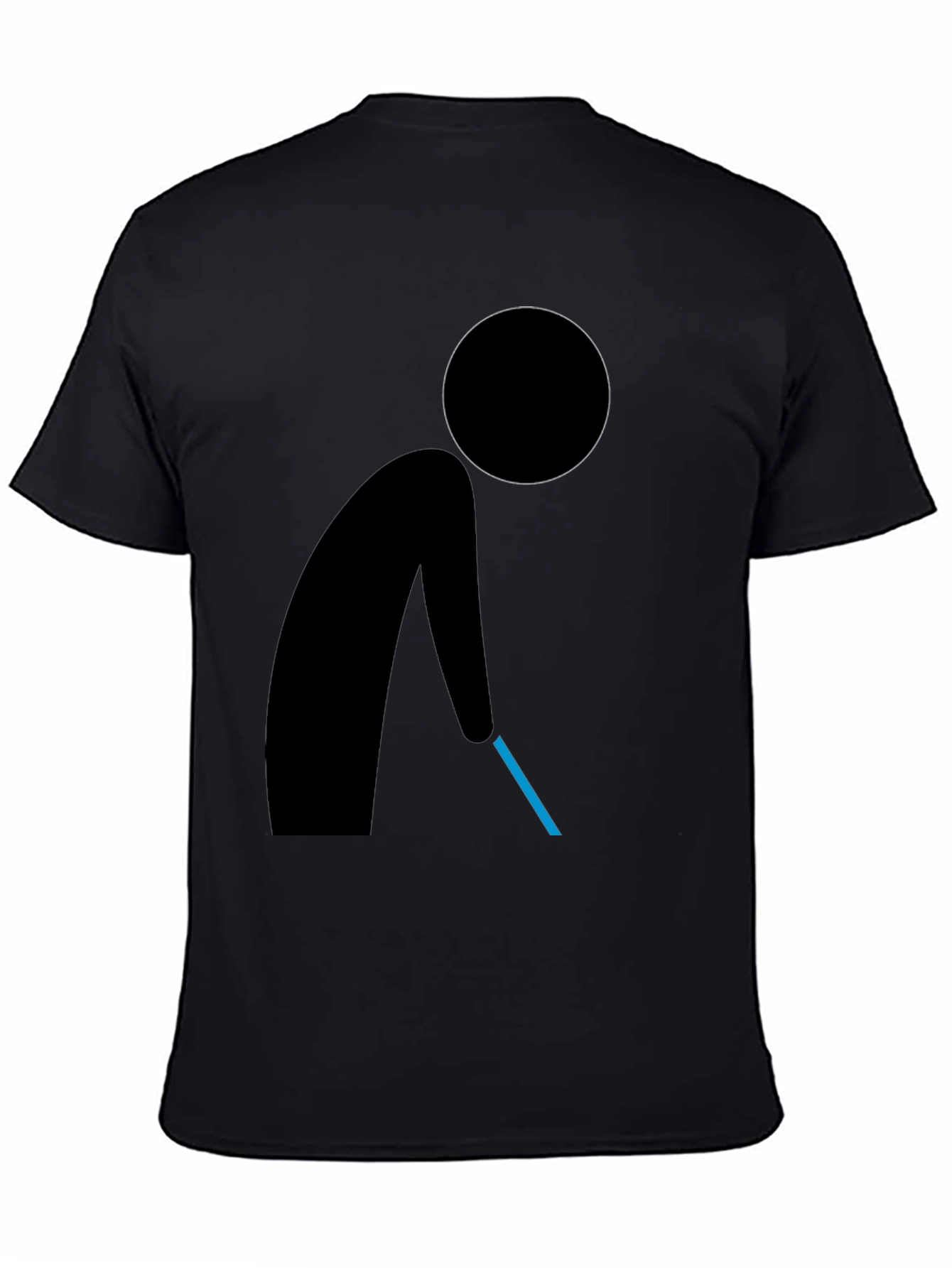 Black Abstract Minimalist Graphic Tee - Black Cotton Blend view 4