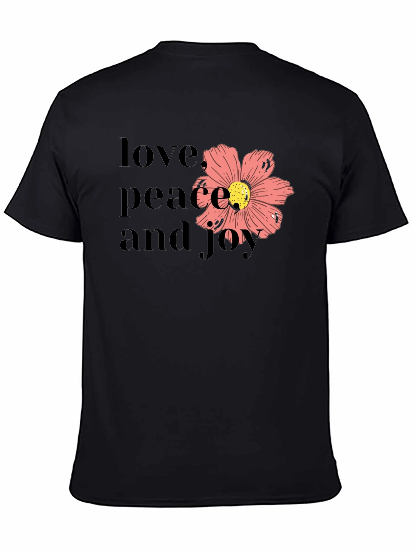 Black Love Peace Joy Black Graphic Tee view 4