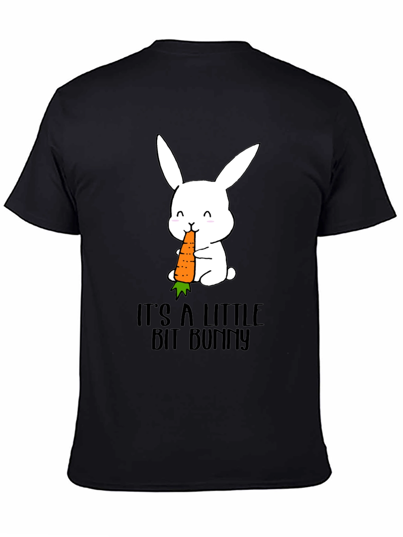 Black It's A Little Bit Bunny T-Shirt view 4