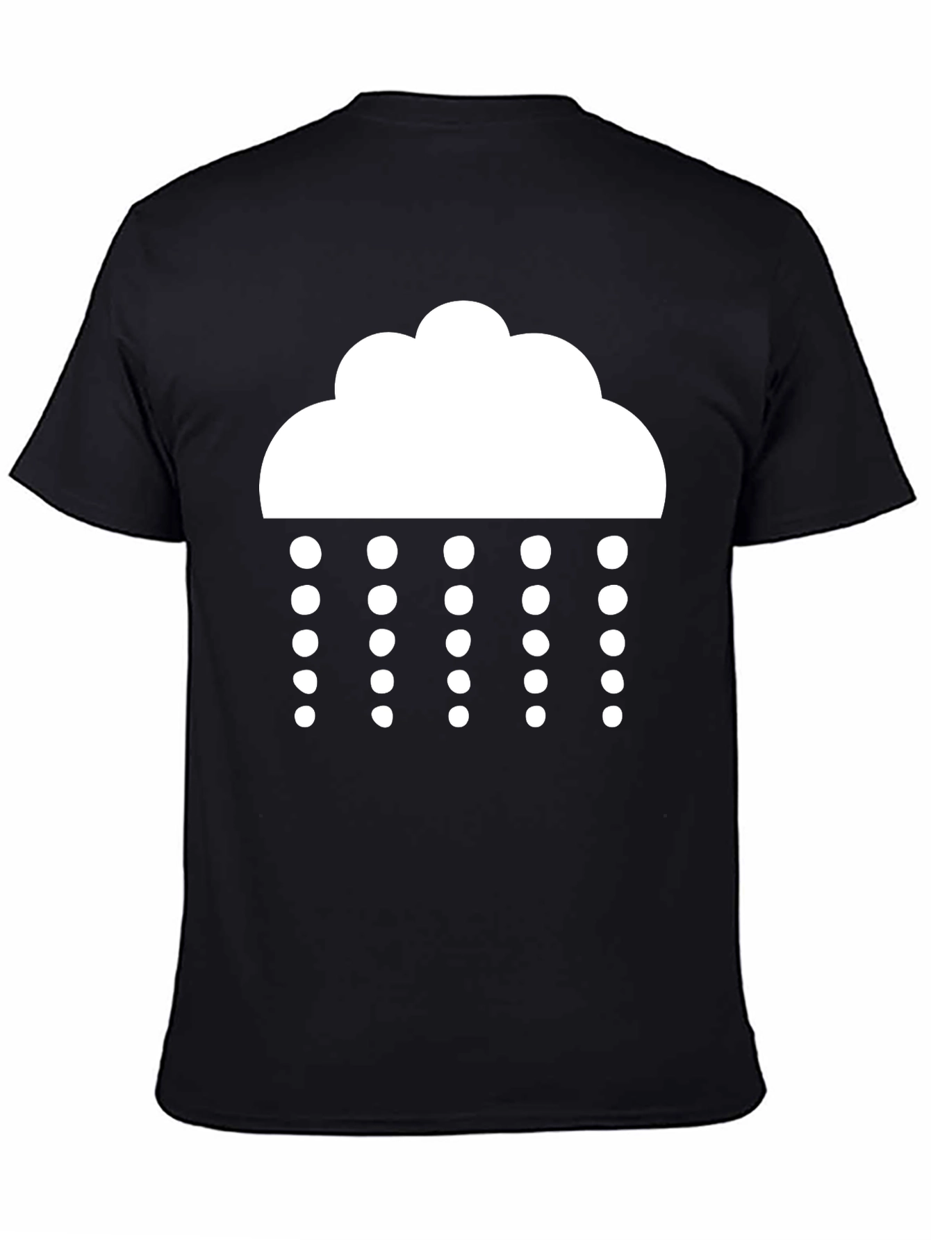 Black Rainy Day Black T-Shirt - Weather Icon Tee view 4
