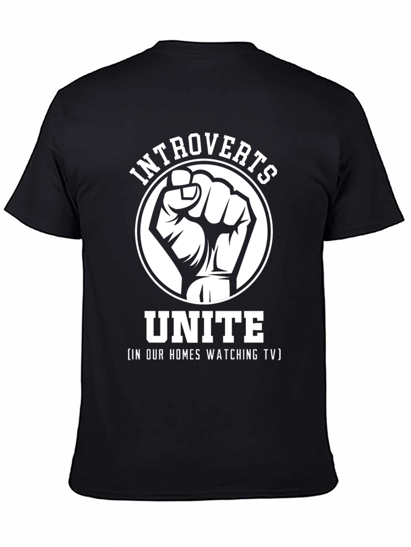 Black Introverts Unite T-Shirt - Funny Social Distancing Tee view 4
