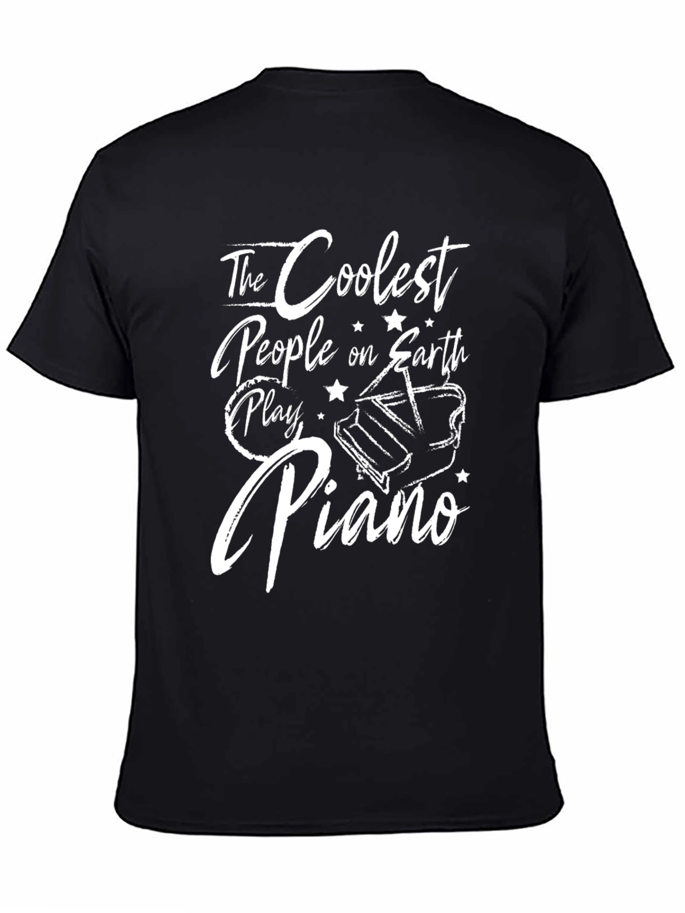 Black Coolest People Play Piano Black Graphic Tee view 4