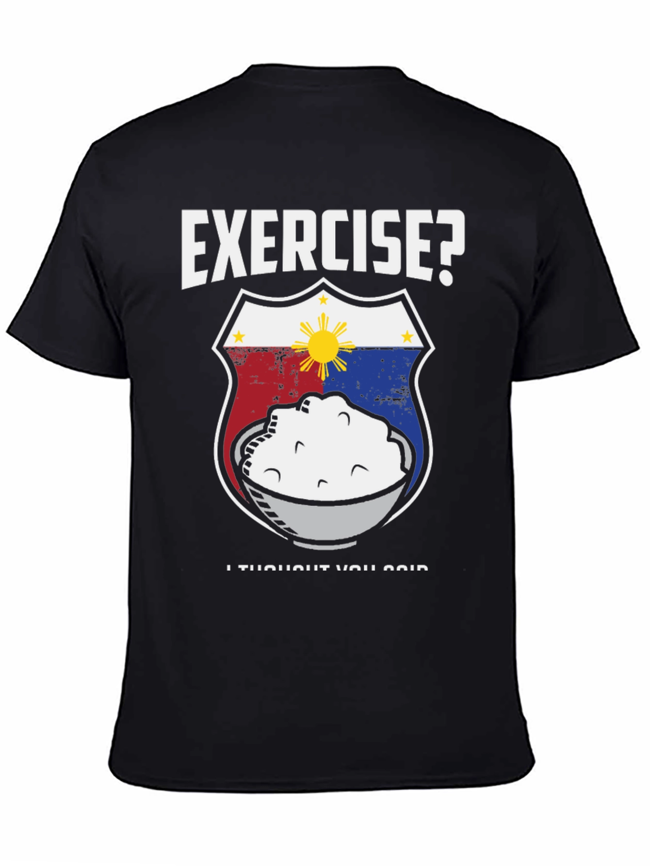 Black Exercise? Rice! Black Graphic Tee view 4
